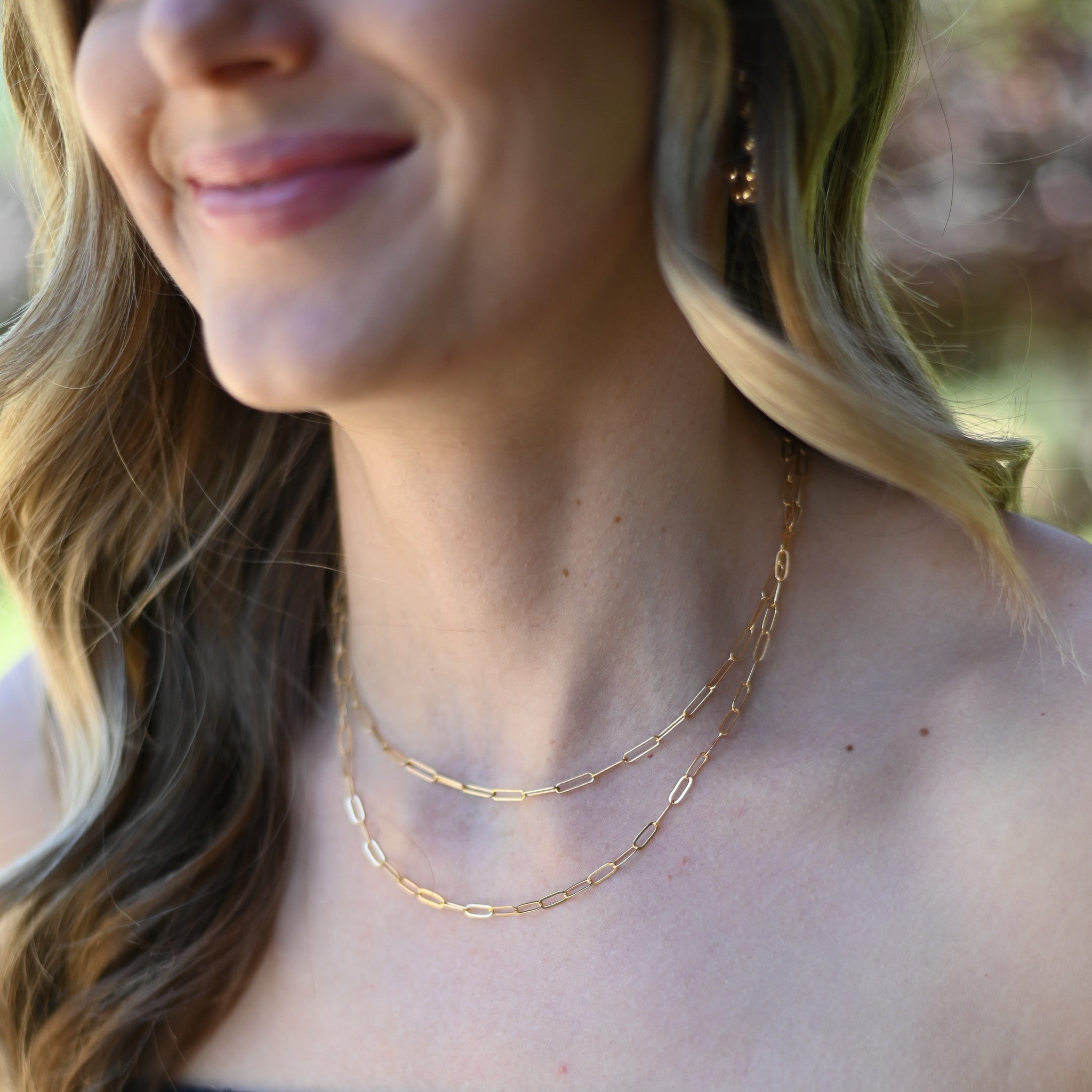 14k Gold Filled Medium Paper Clip Layering Chain