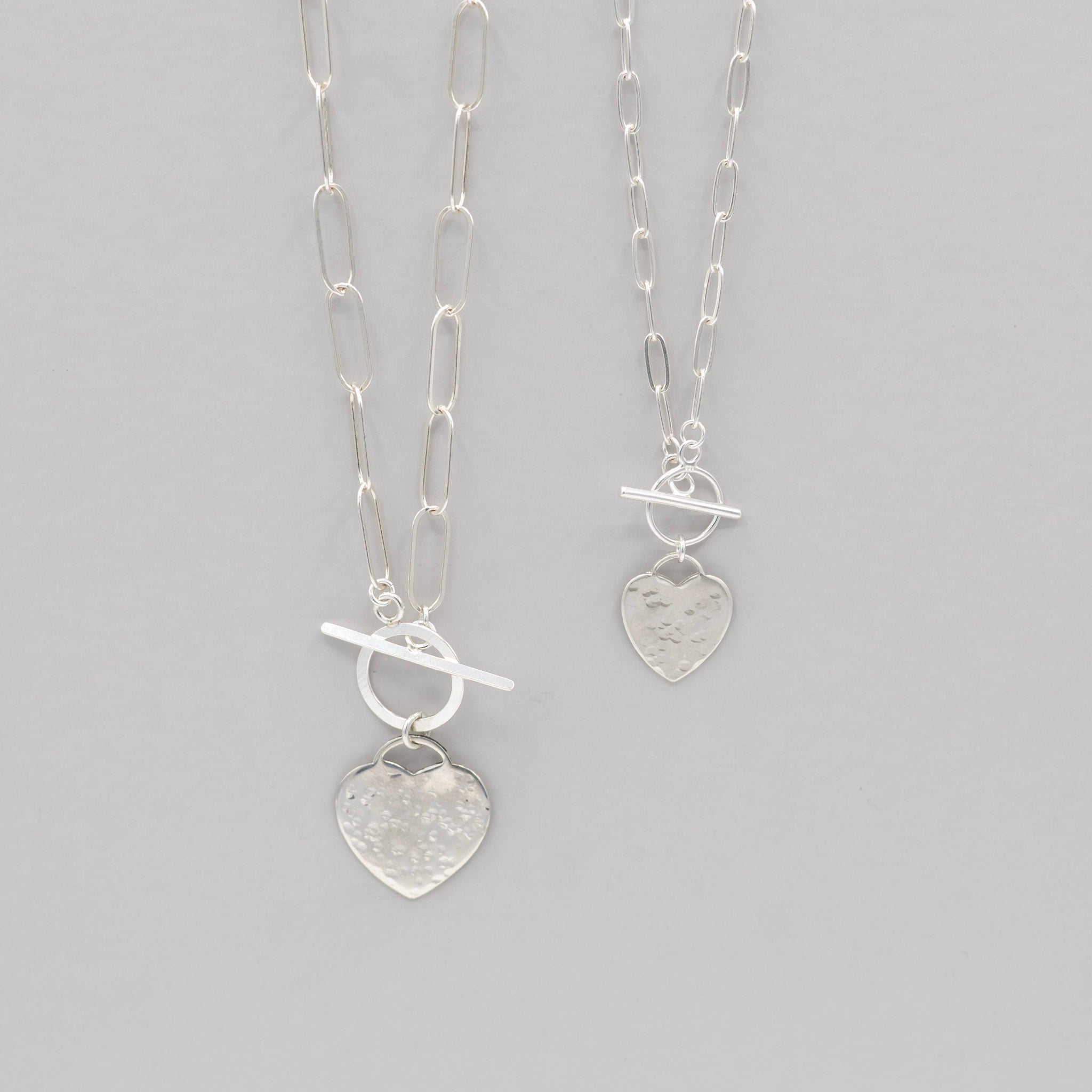 Medium Sterling Silver Toggle Heart Necklace