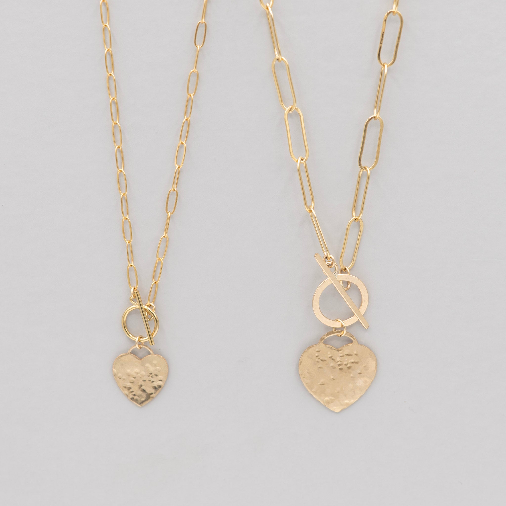 Medium 14k Gold Filled Heart Toggle Necklace - Jewel Ya
