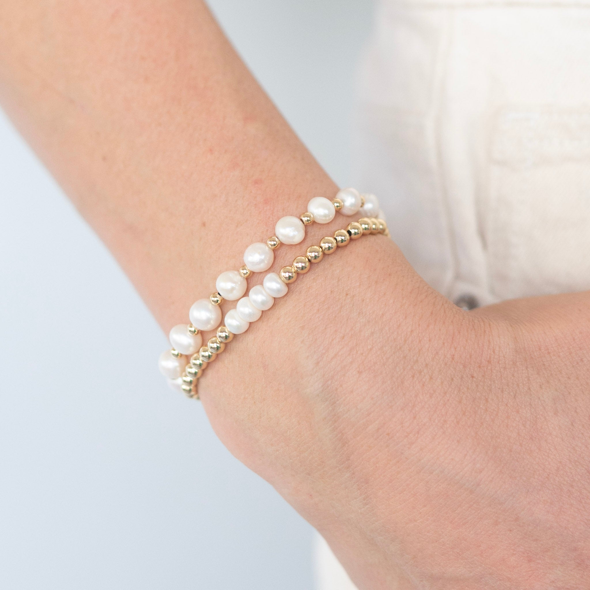 4mm Custom Milestone Freshwater Pearl & Beaded Lux Bracelet - Jewel Ya