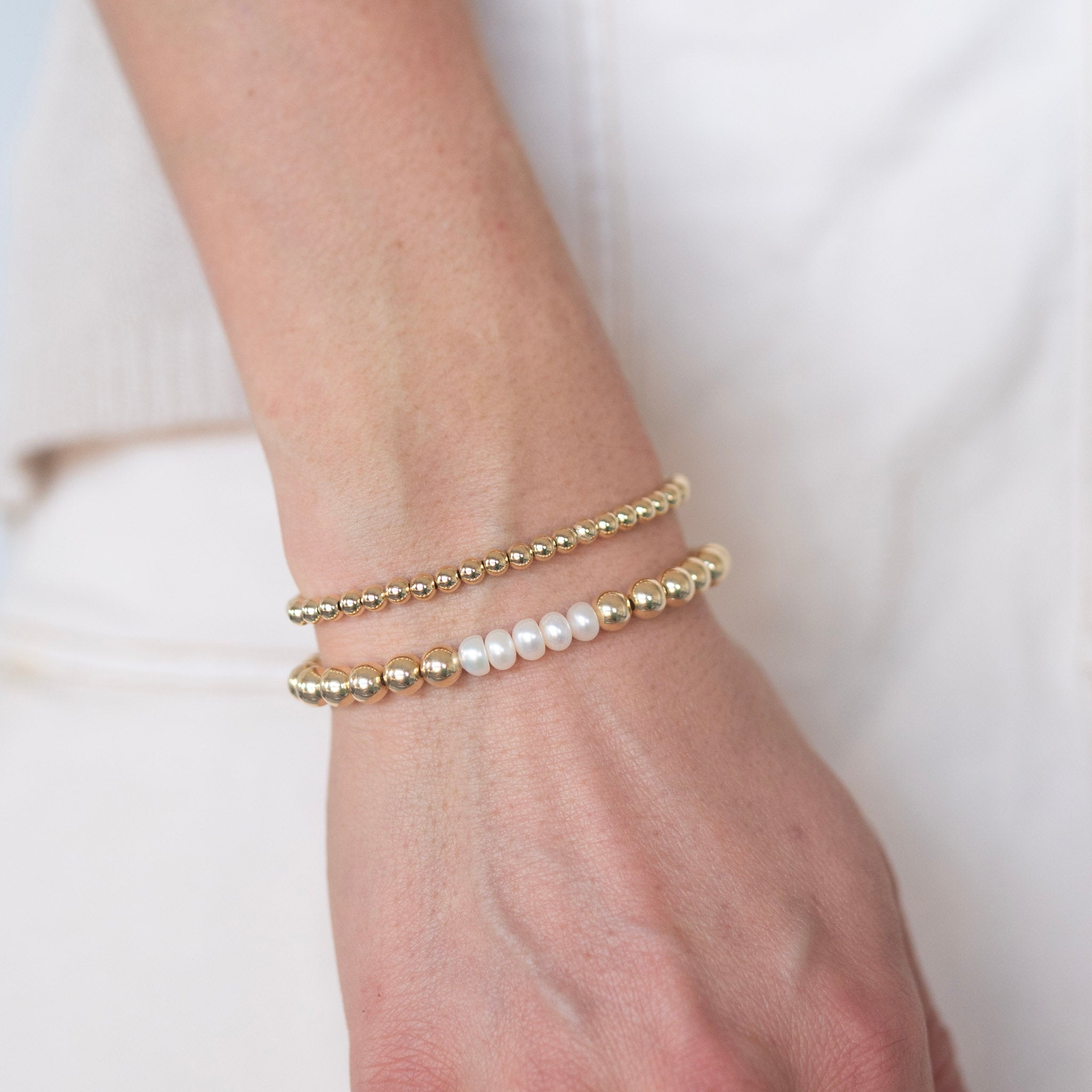 6mm Custom Milestone Freshwater Pearl & Beaded Lux Bracelet - Jewel Ya