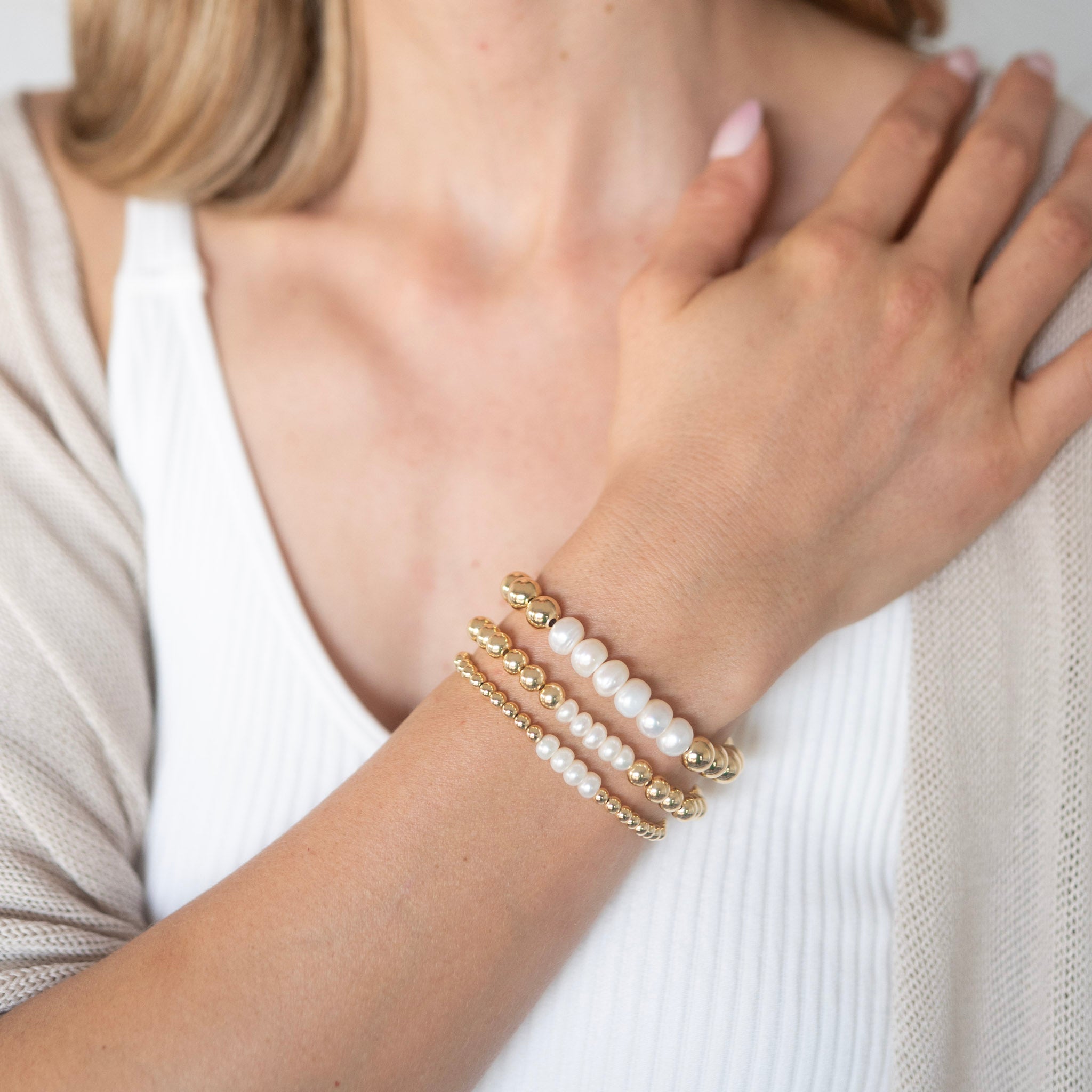 10mm Custom Milestone Freshwater Pearl & Beaded Lux Bracelet - Jewel Ya