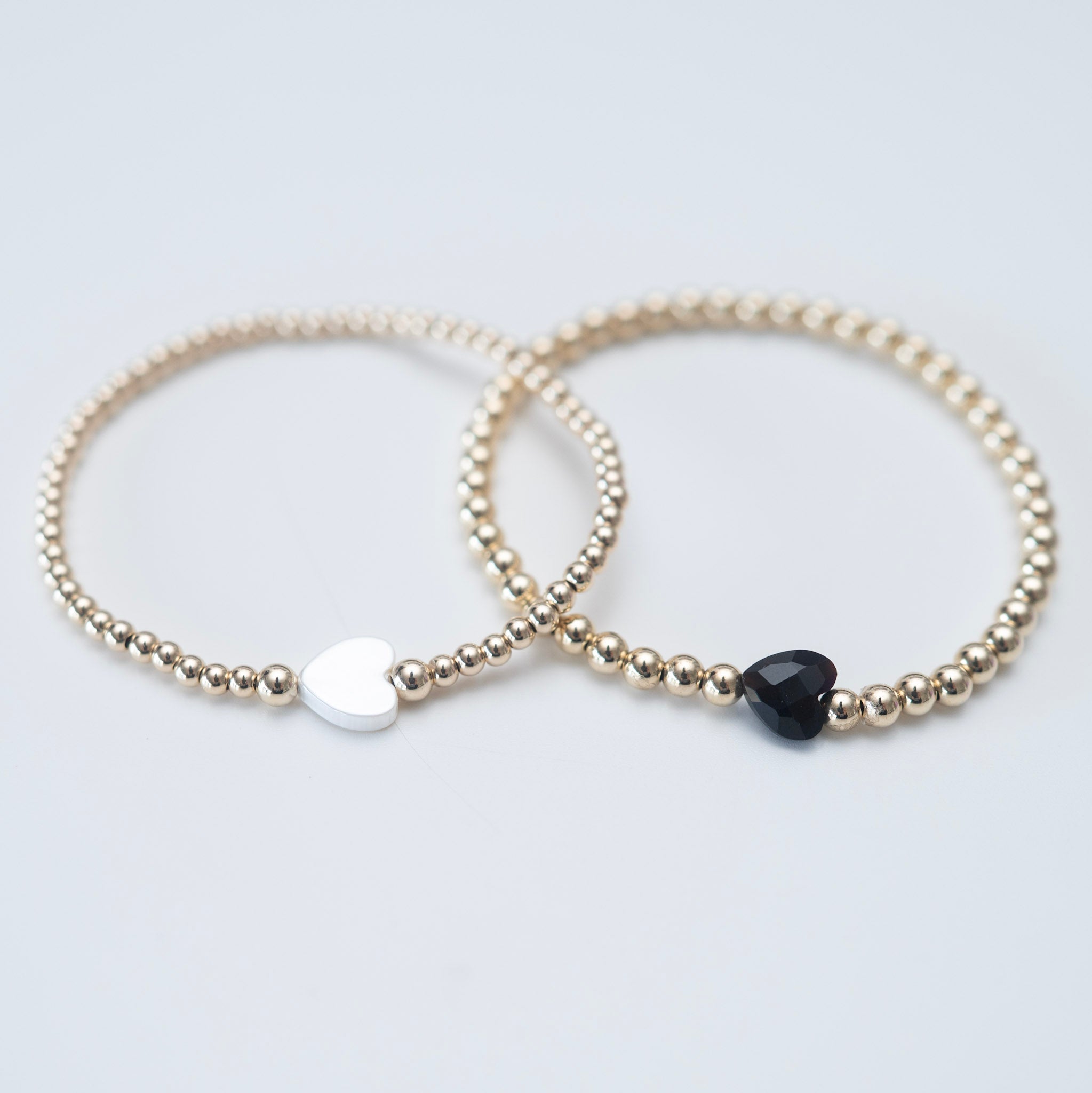 Beaded Lux & Black Onyx Heart Bracelet