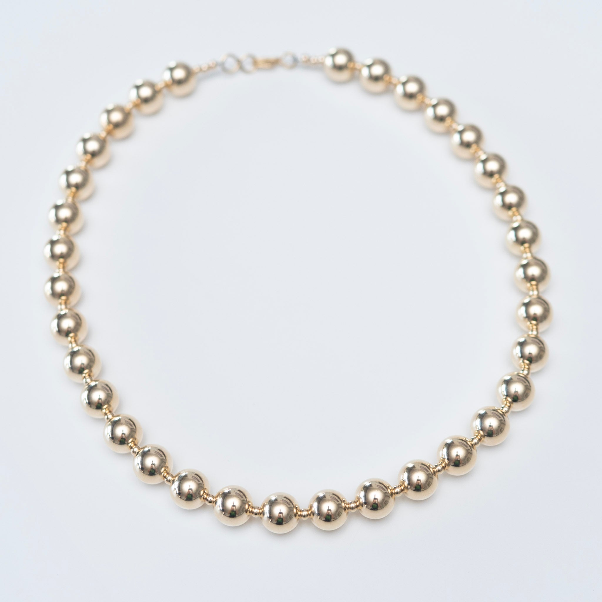 10mm 14k Gold Filled Alternating Beaded Lux Necklace - Jewel Ya