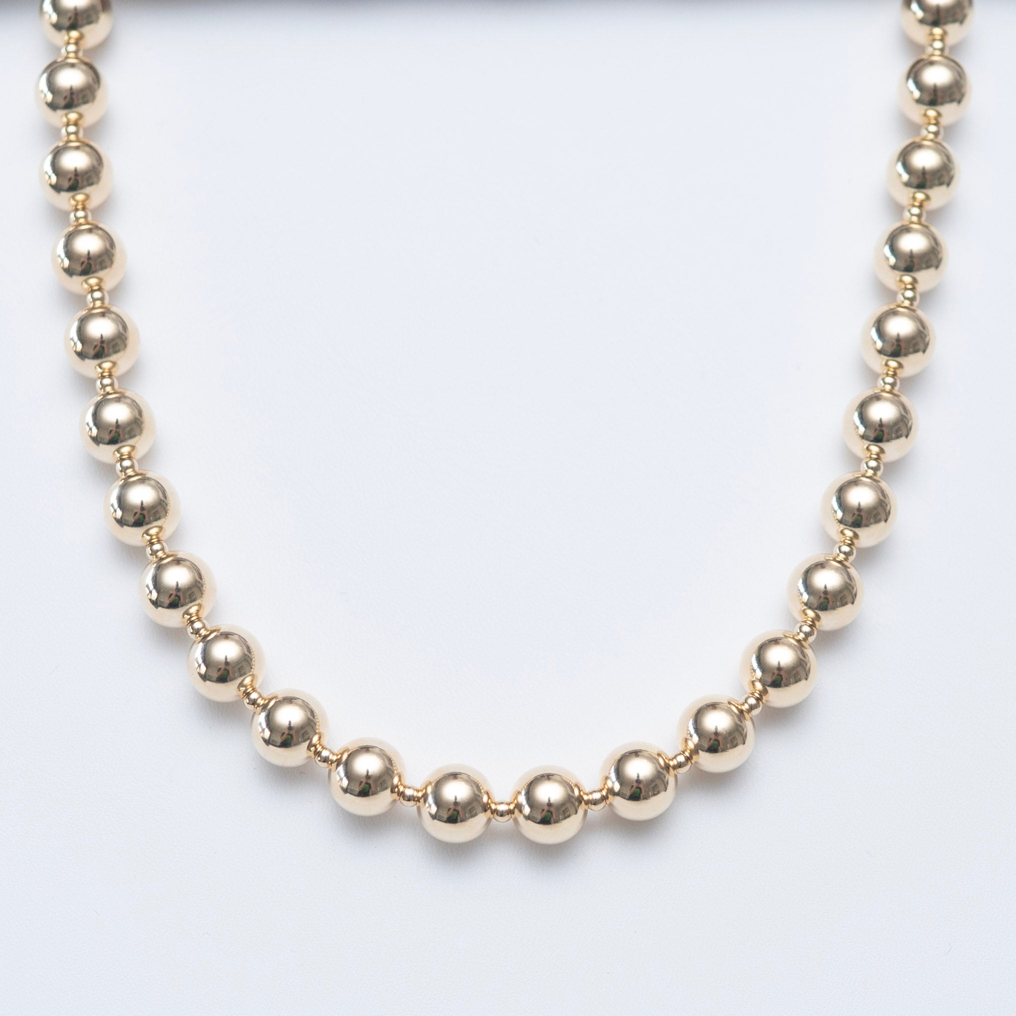 10mm 14k Gold Filled Alternating Beaded Lux Necklace