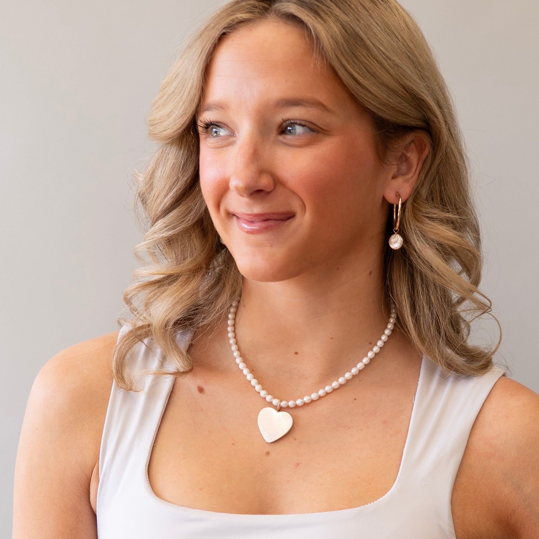 Freshwater Pearl & Shell Heart Beaded Necklace