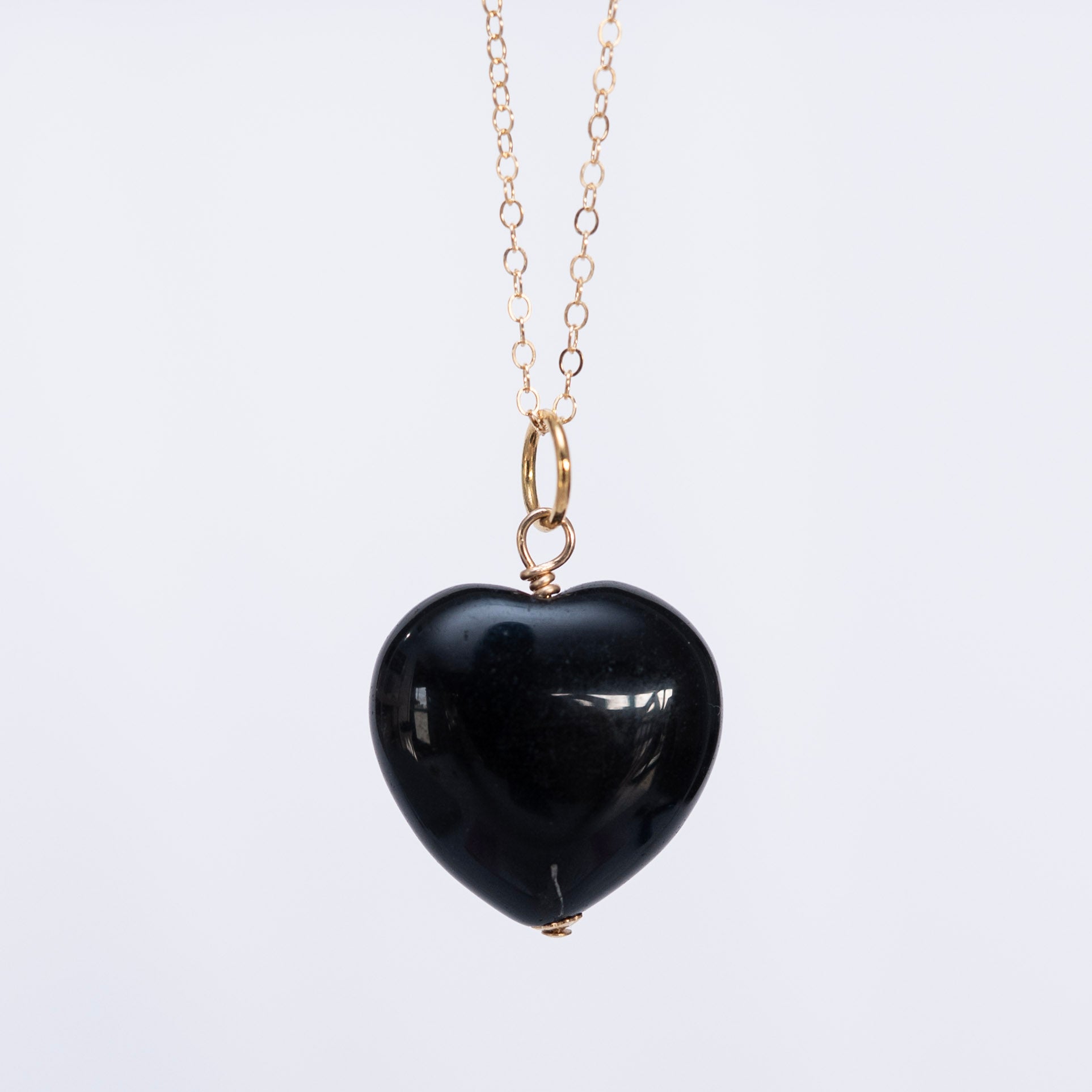 Black Onyx Puffy Heart Pendant