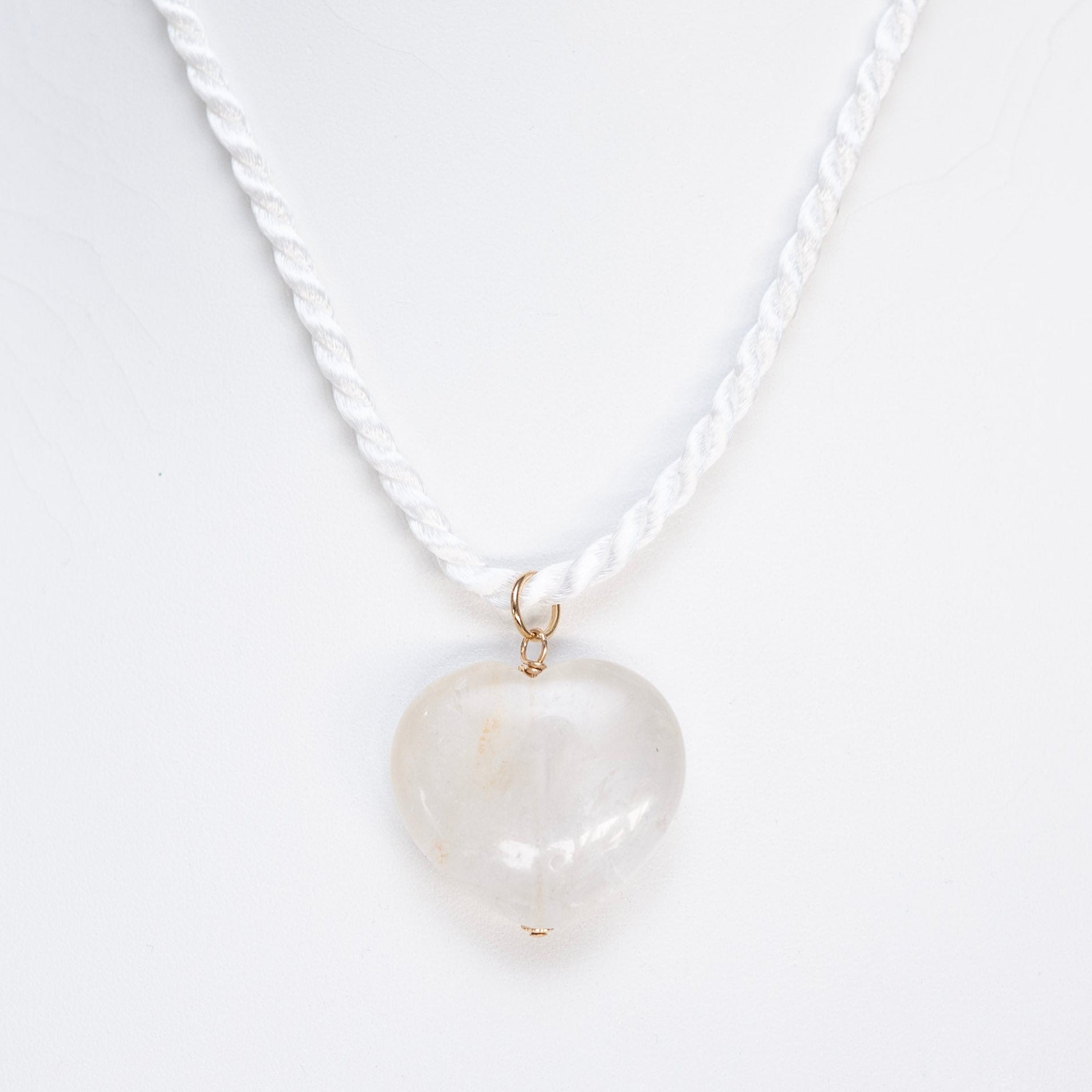 White Jade Puffy Heart Pendant