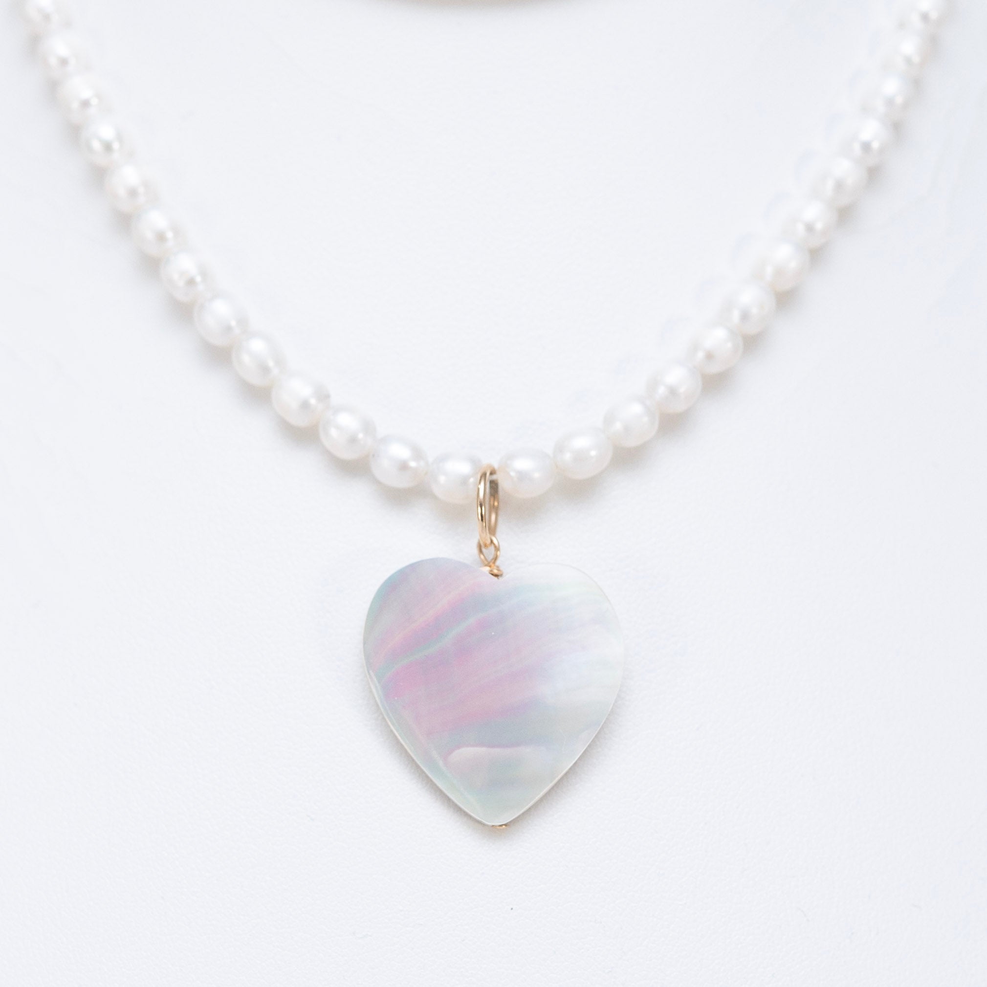 Freshwater Pearl & Shell Heart Beaded Necklace