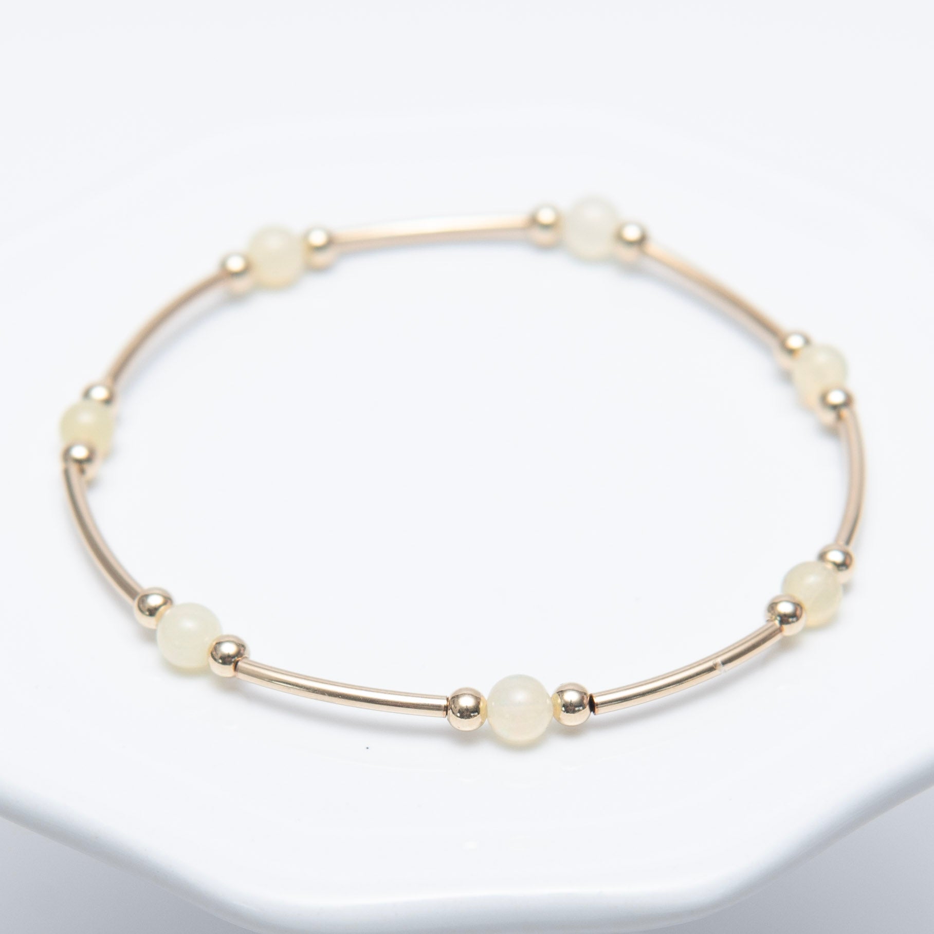 October Opal Beaded Lux Tube Bracelet - Jewel Ya