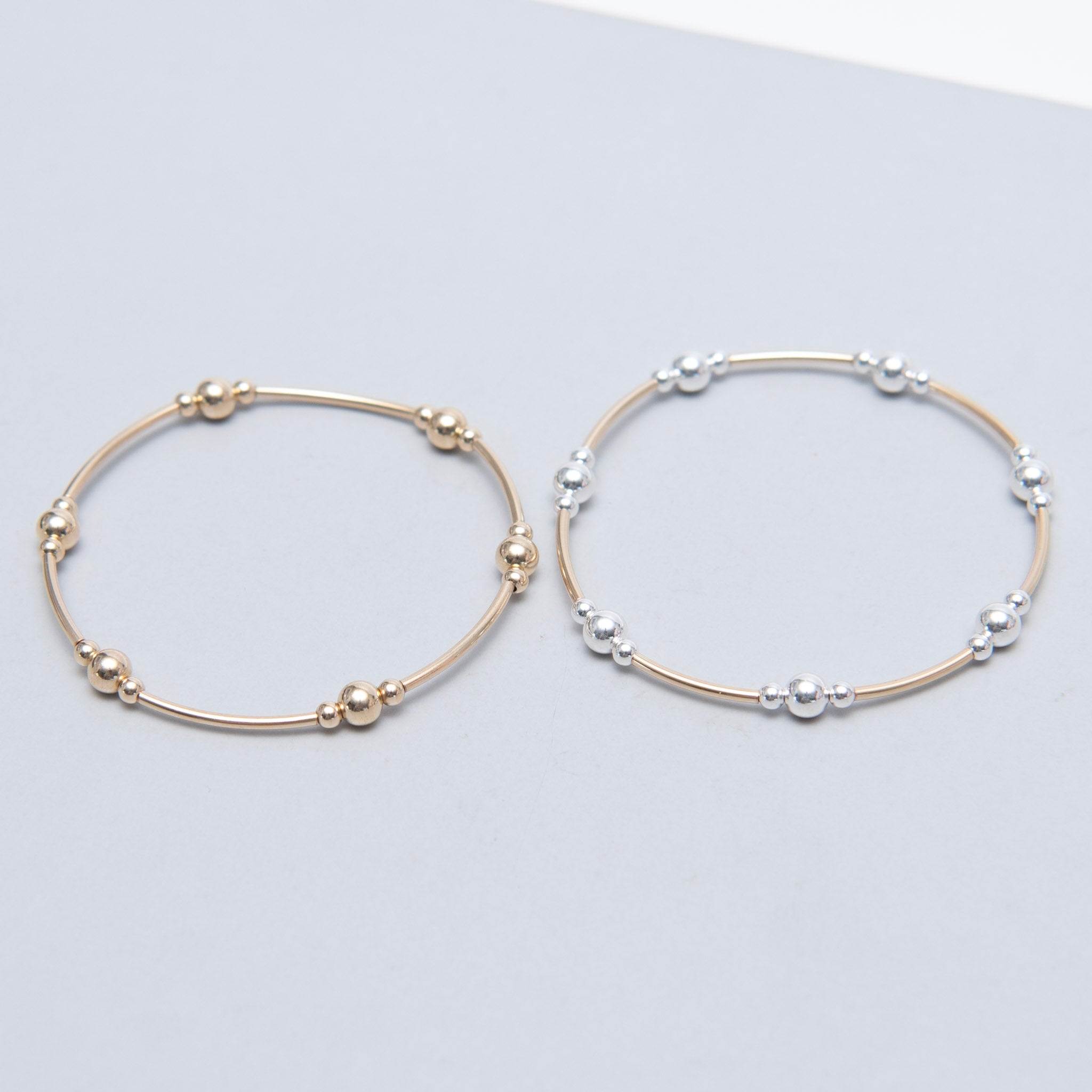 Mixed Metal Beaded Lux Tube Bracelet - Jewel Ya