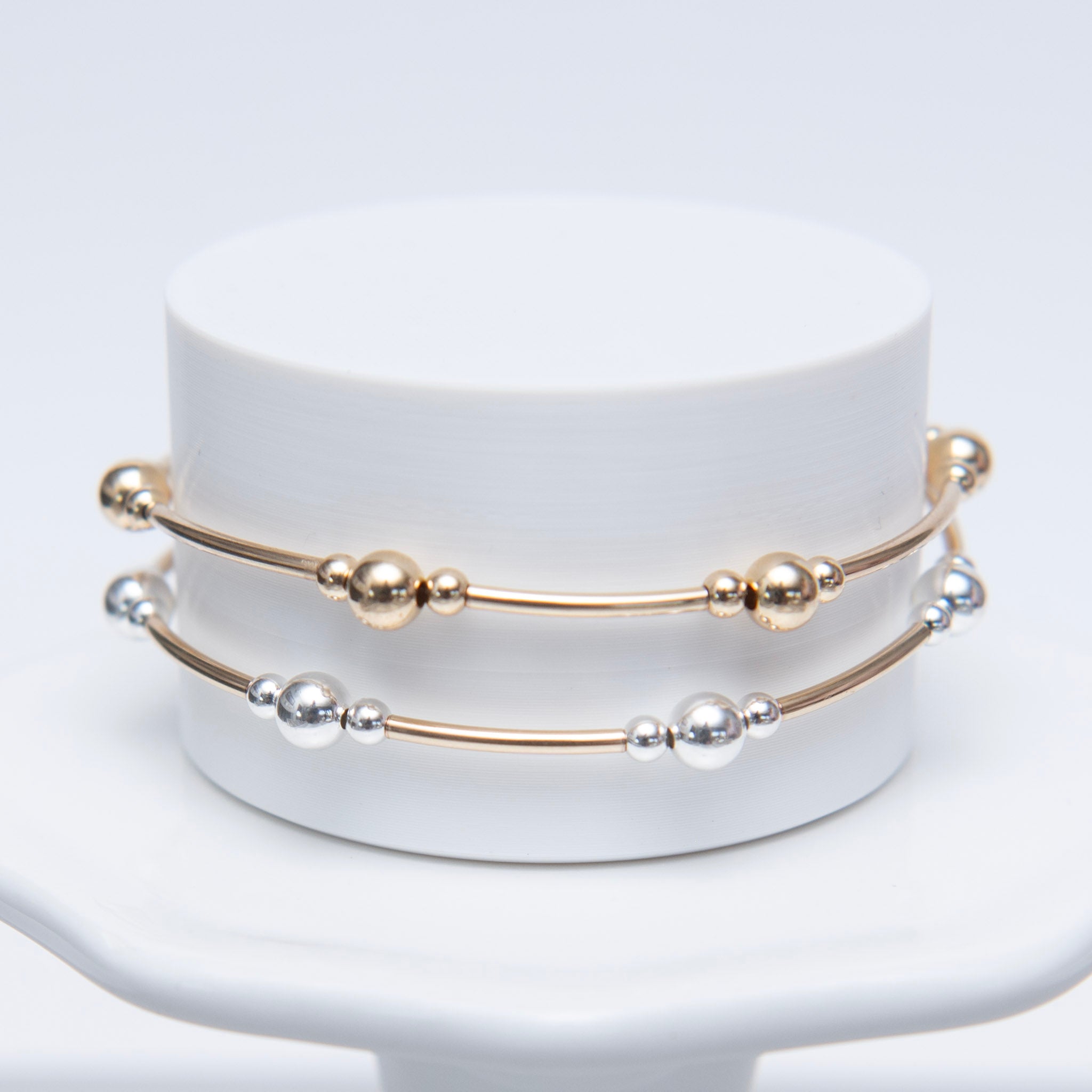 14k Gold Filled Beaded Lux Tube Bracelet
