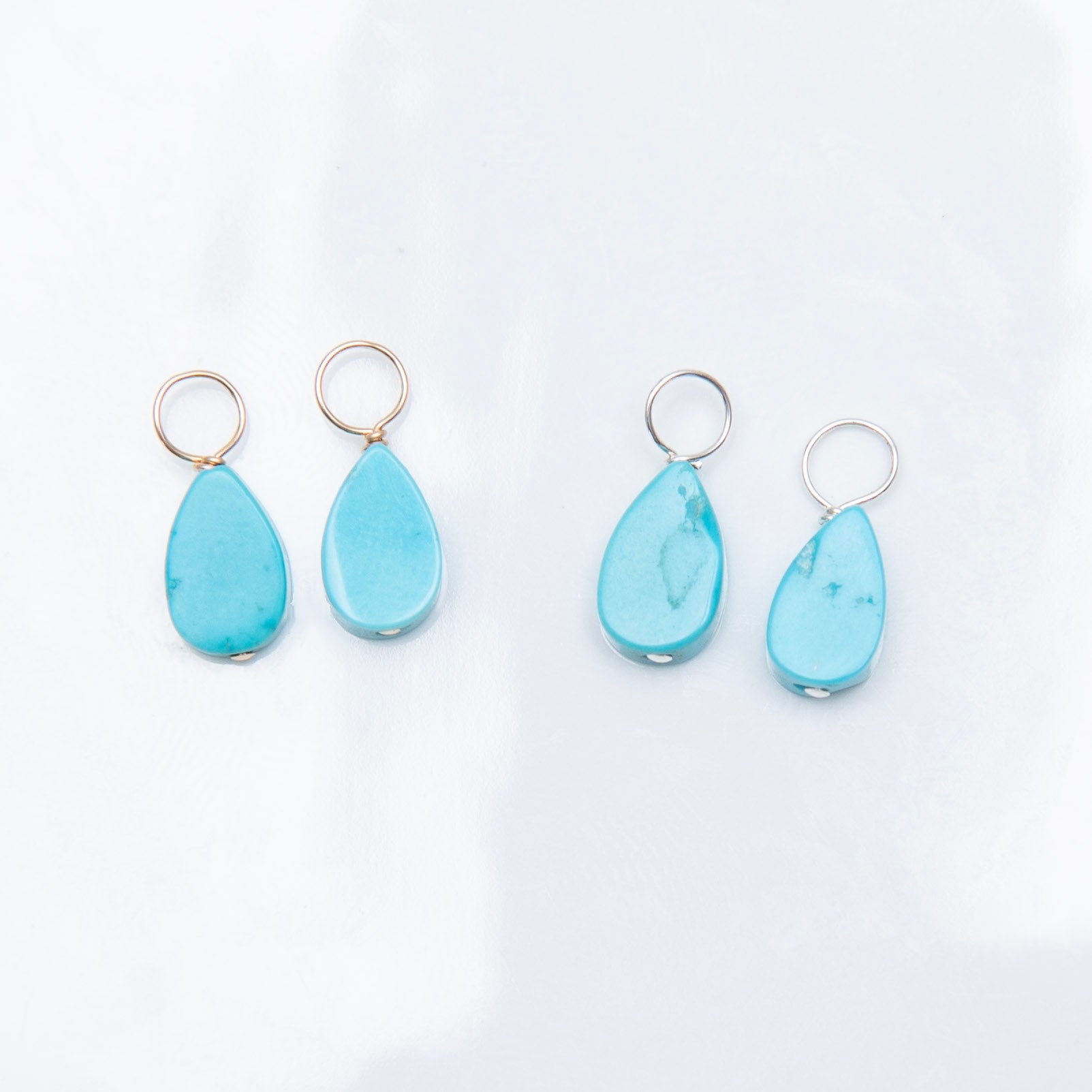 Turquoise Teardrop Hoop Drops - Jewel Ya