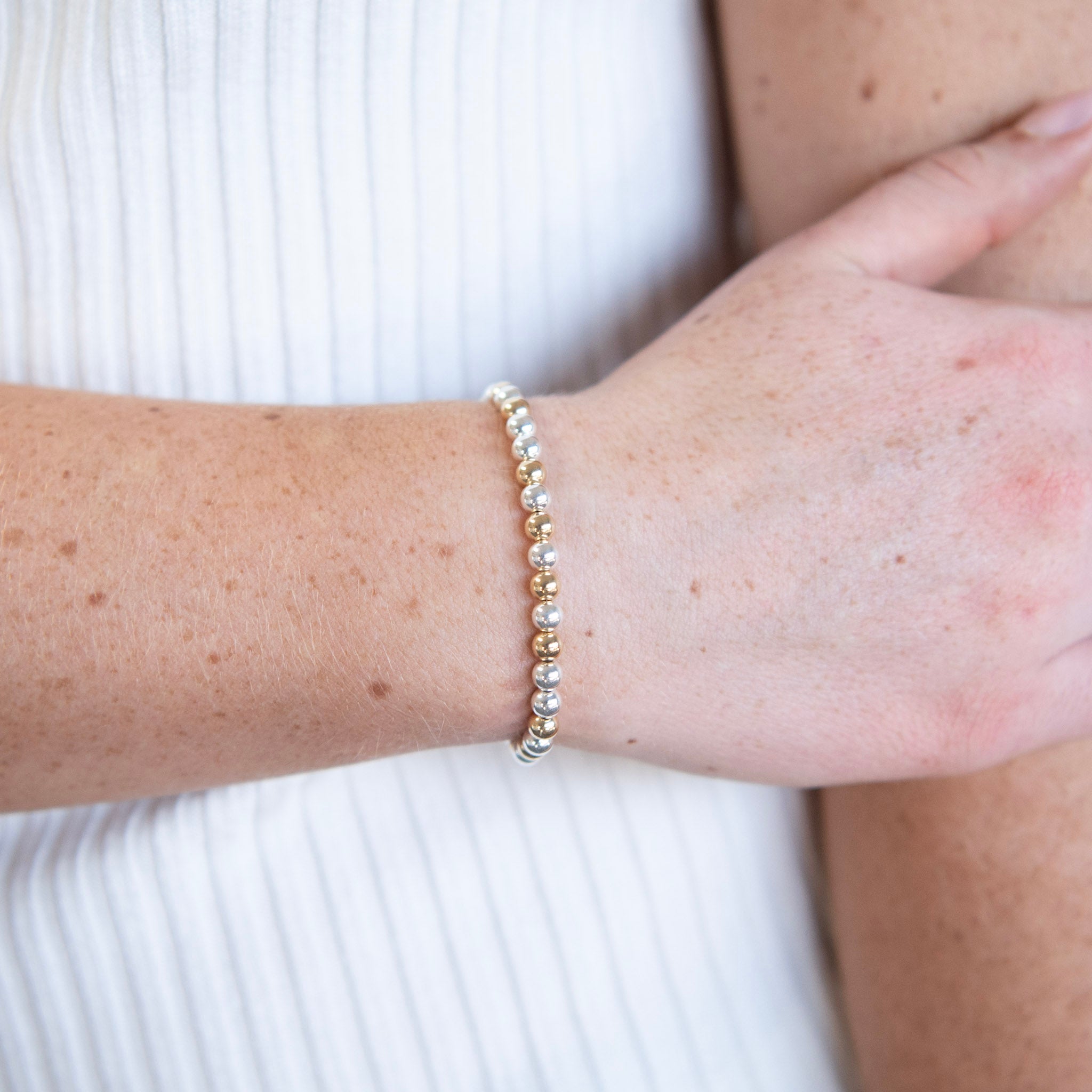 5mm Sterling Silver & 14k Gold Filled Bracelet - Jewel Ya