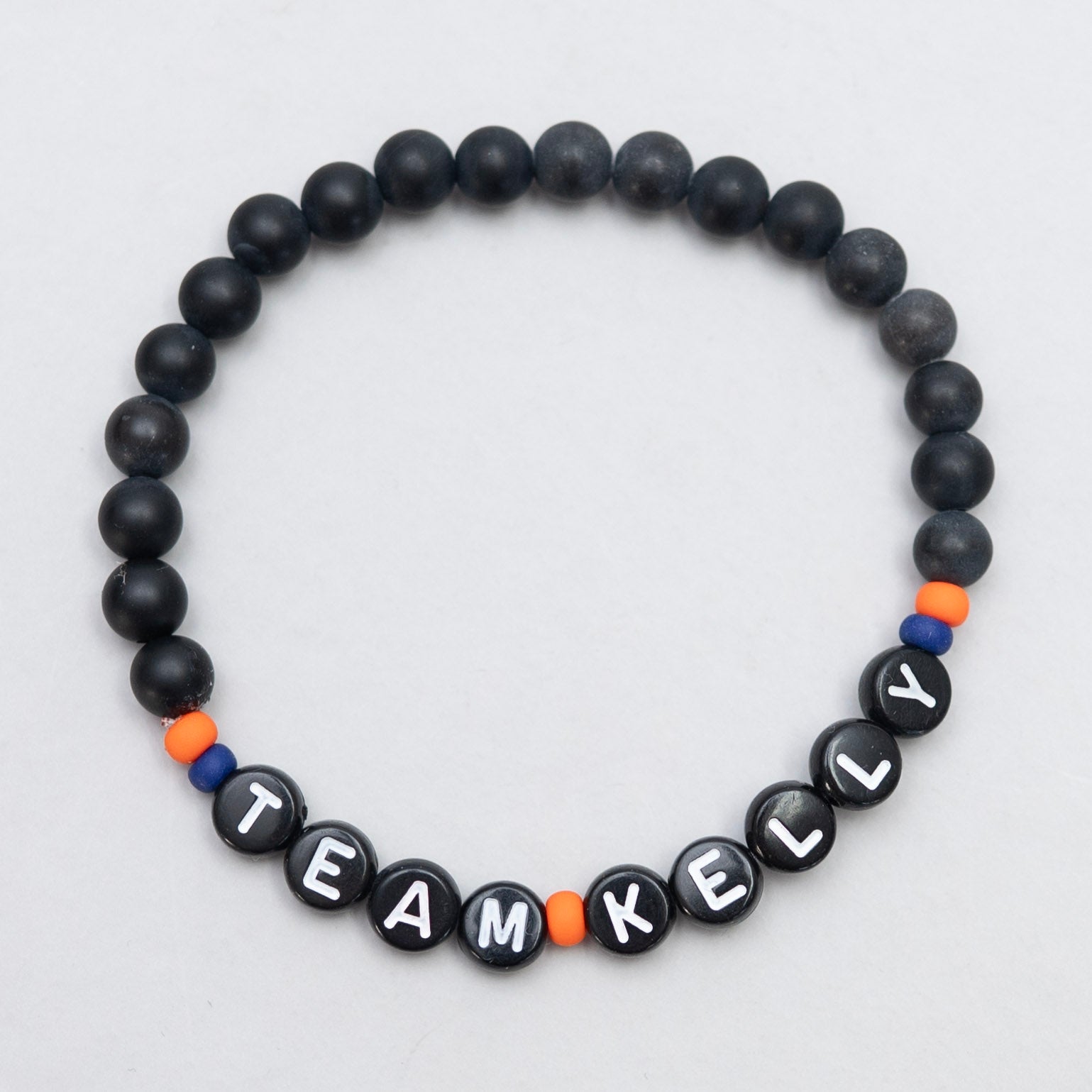 Men's Team Kelly Matte Black Onyx Bead Bracelet - ALS Fundraiser