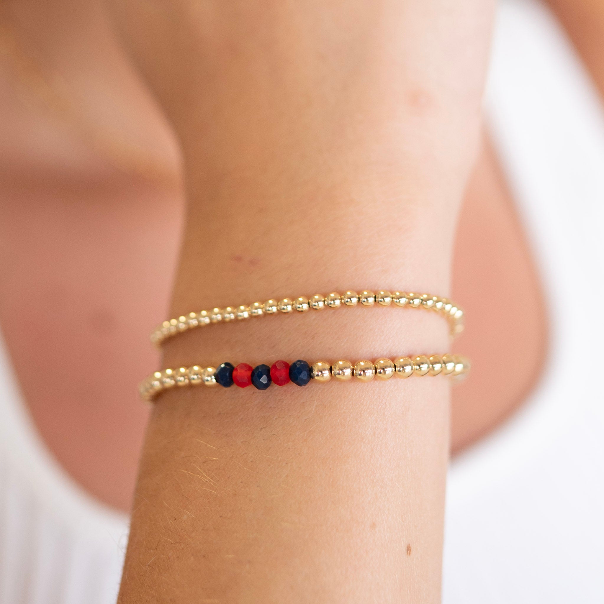 4mm Personalized Game DayBeaded Lux Bracelet