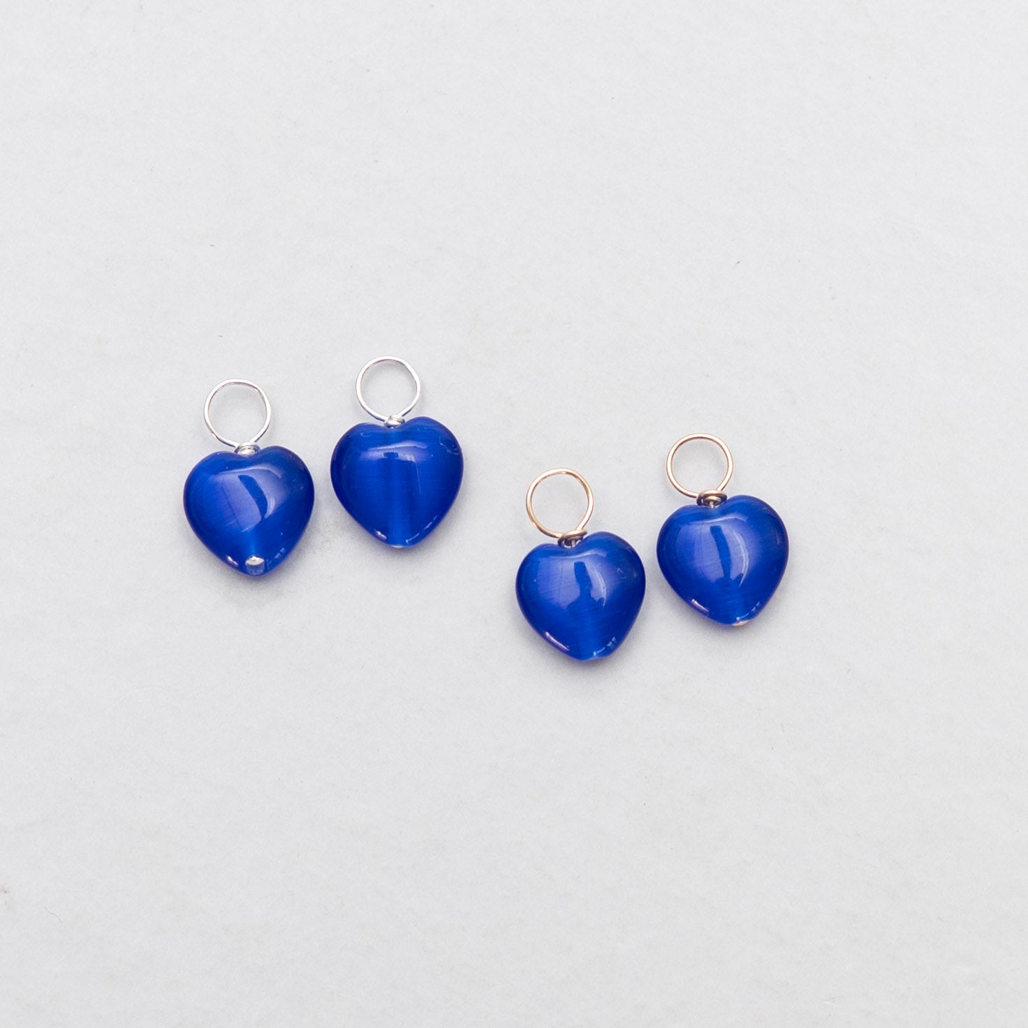 Blue Glass Heart Hoop Drops - ALS Fundraiser