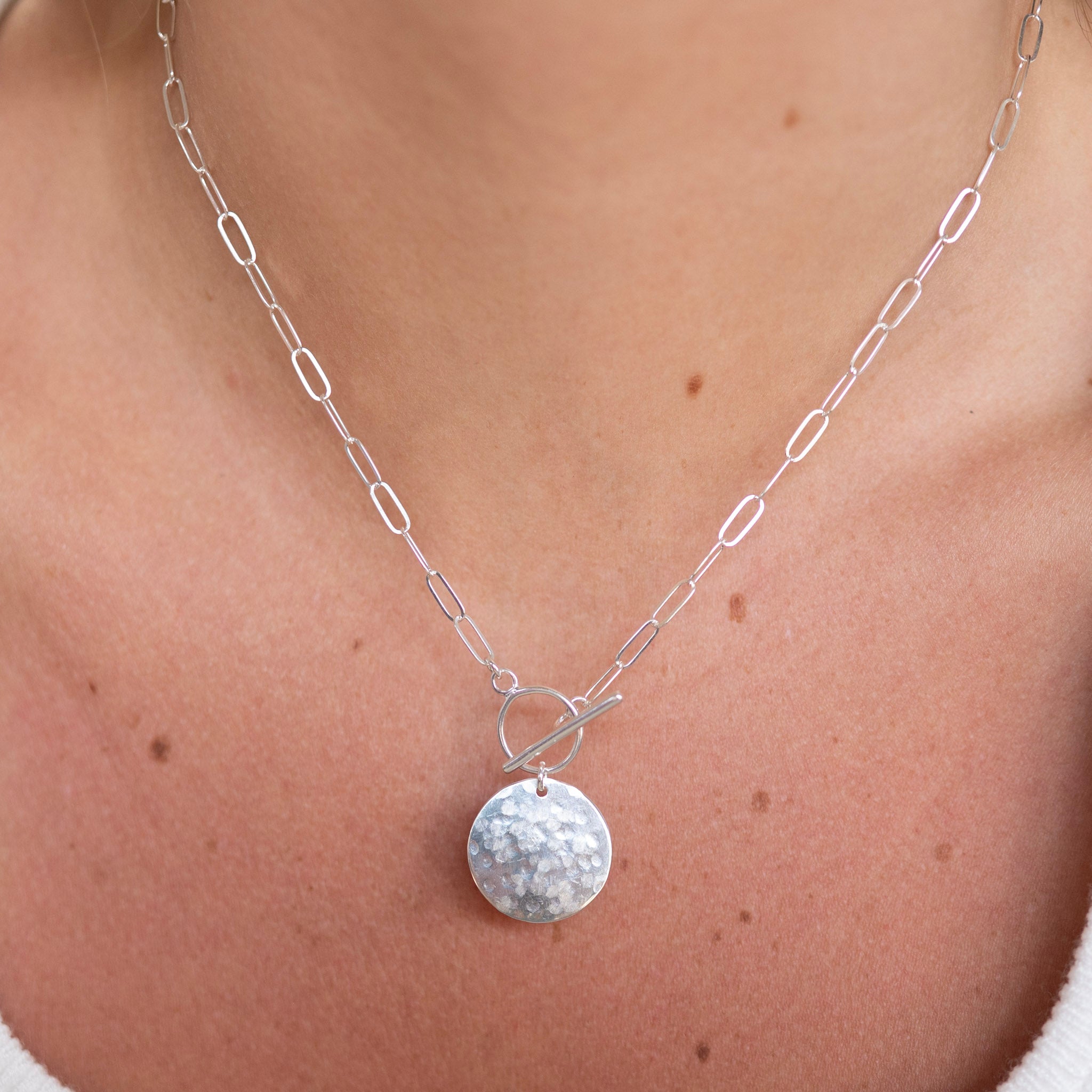Medium Paperclip Toggle Charm Necklace