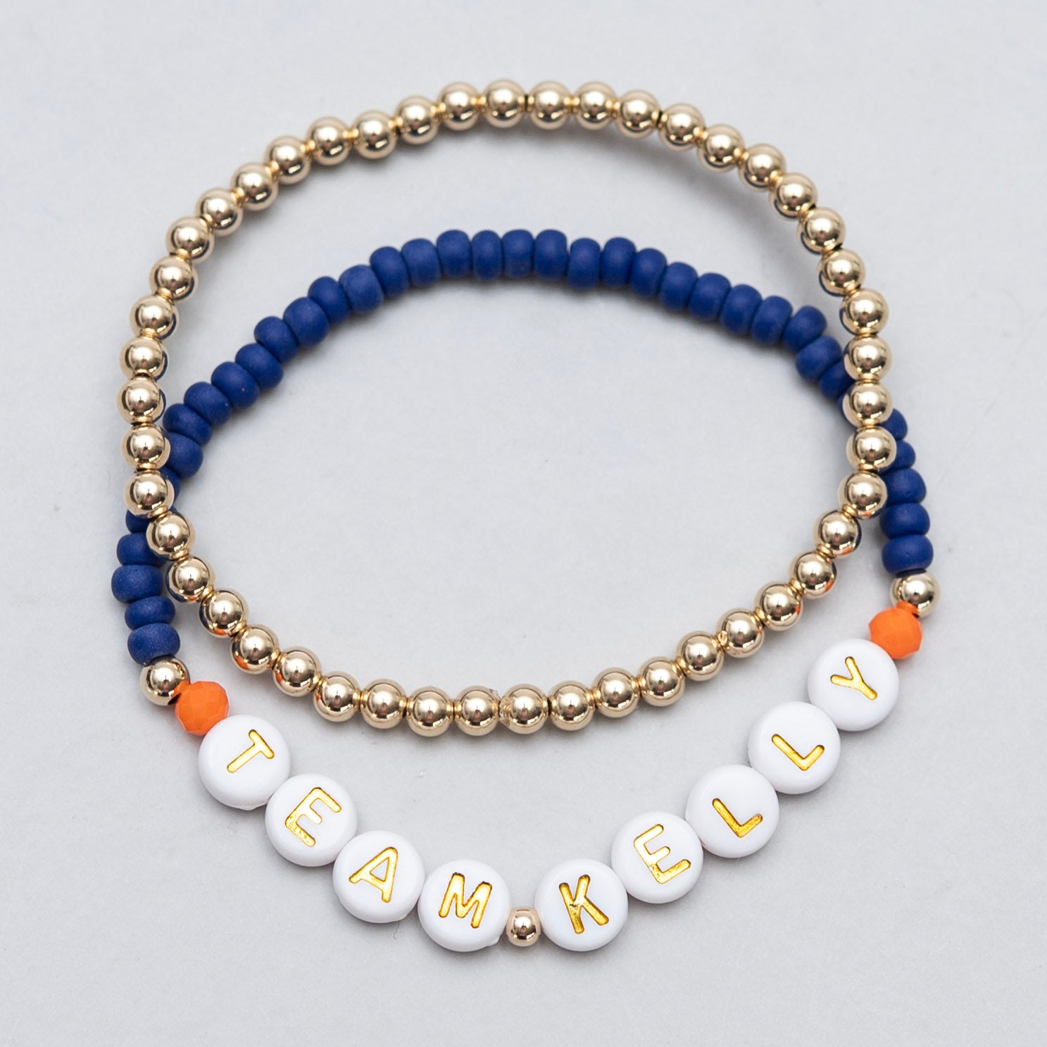 'Team Kelly' Seed Bead & Beaded Lux Bracelet Set - ALS Fundraisder