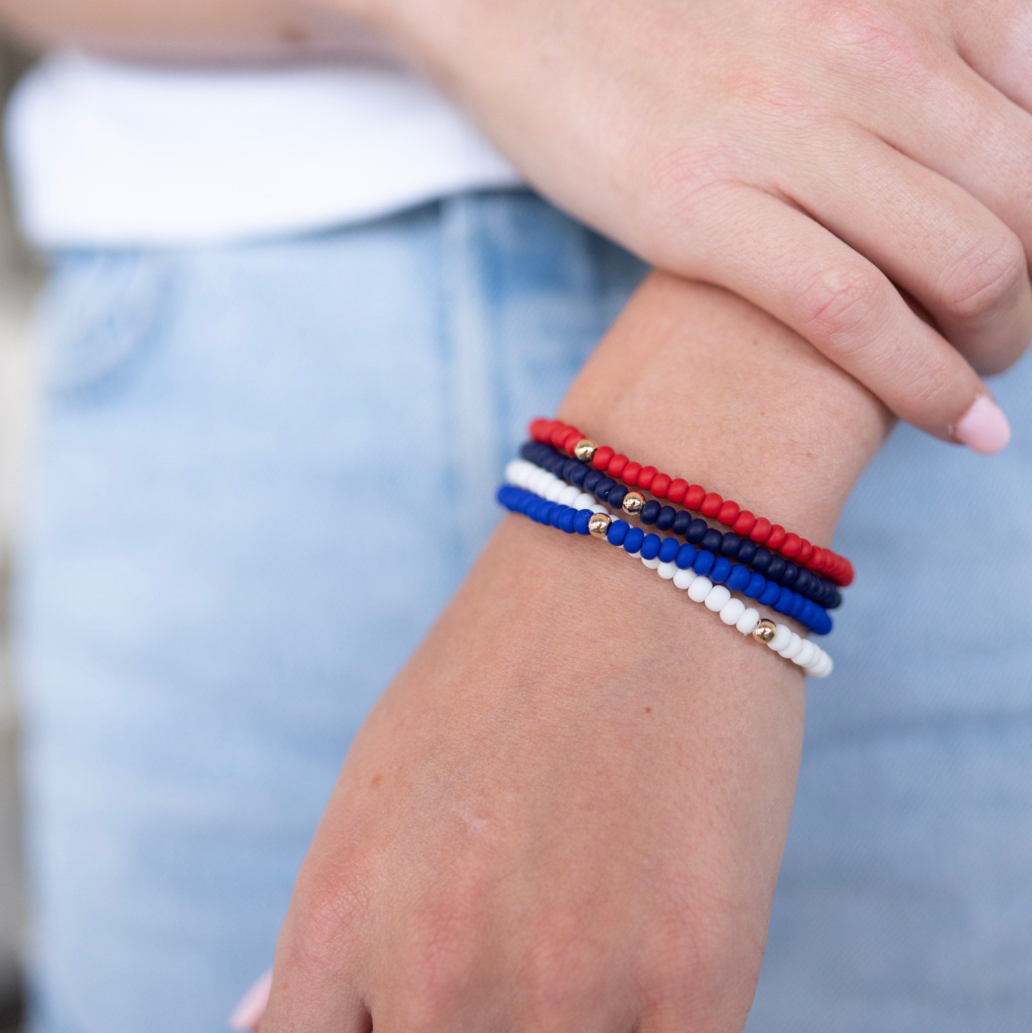 Game Day Trio Seed Bead Bracelet Set