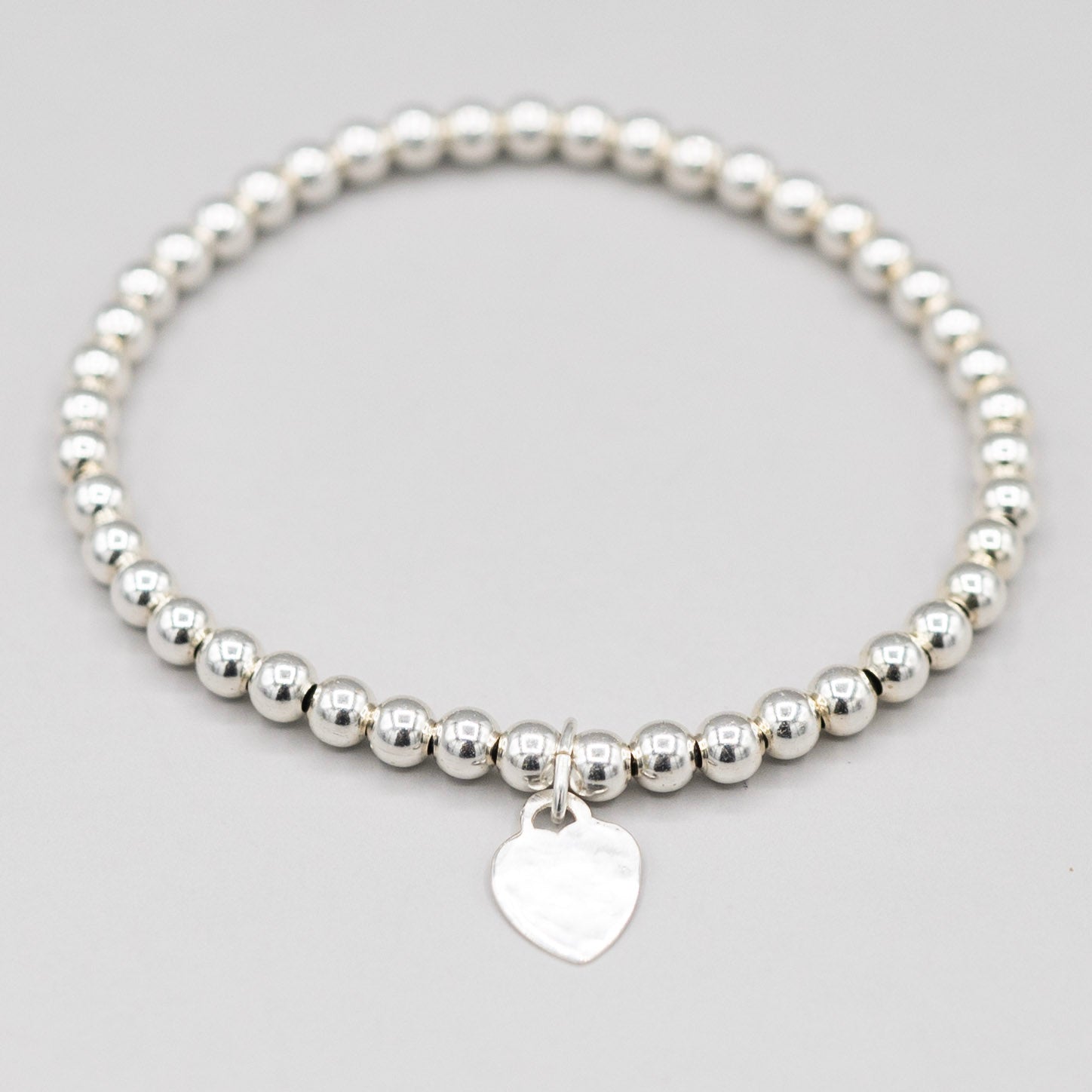 4mm Beaded Lux Small Heart Bracelet