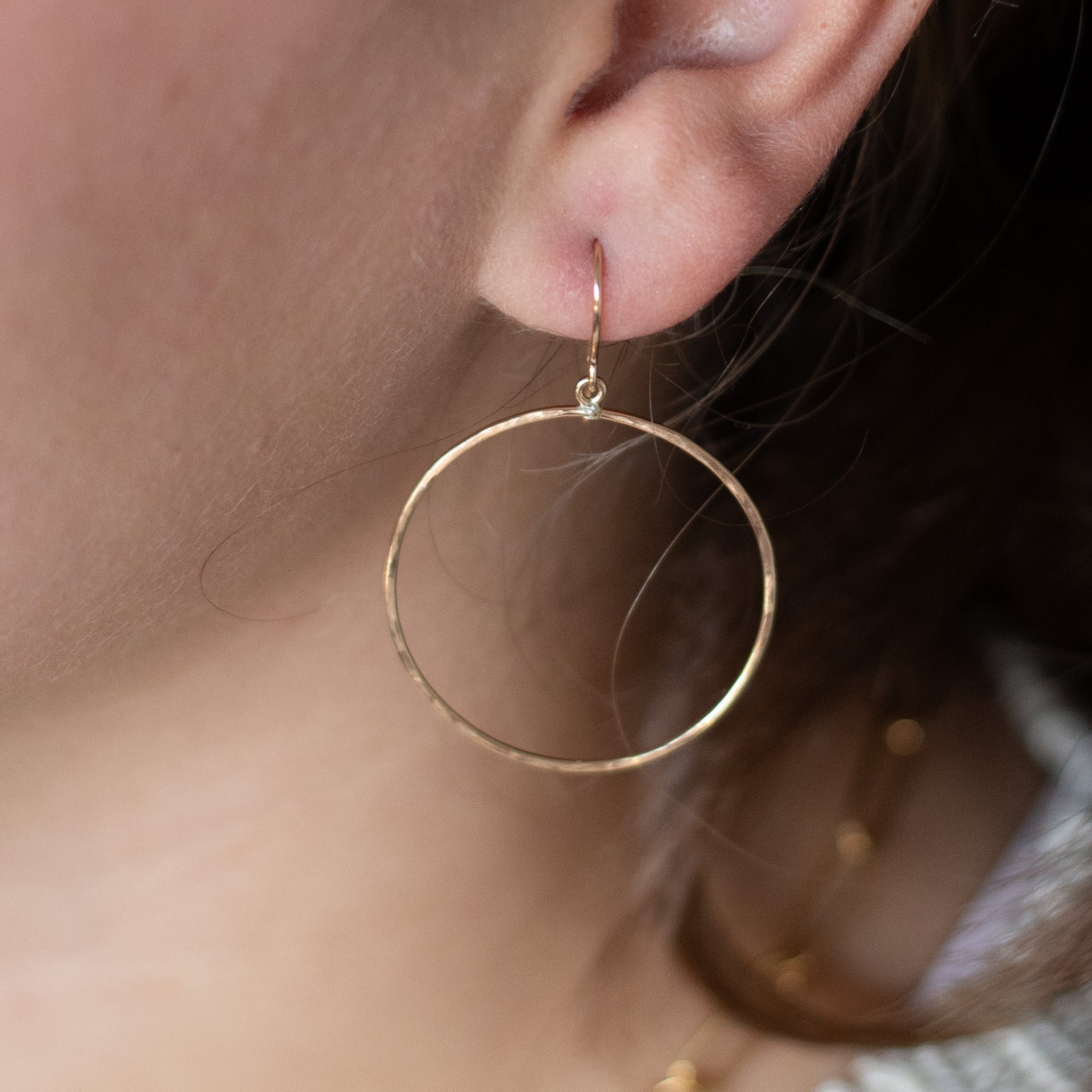 14k Gold Filled Hand Hammered Earrings