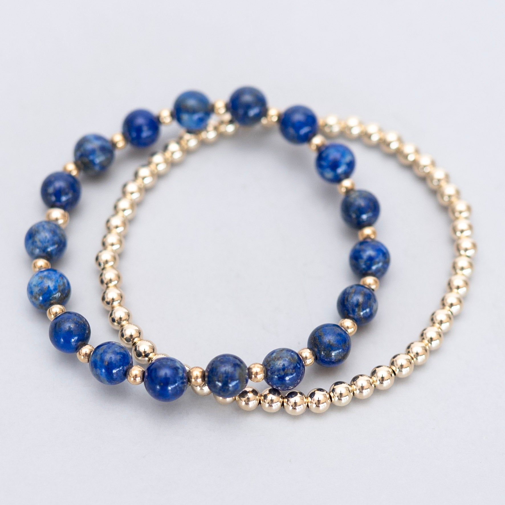 Lapis & Beaded Lux Bracelet Set