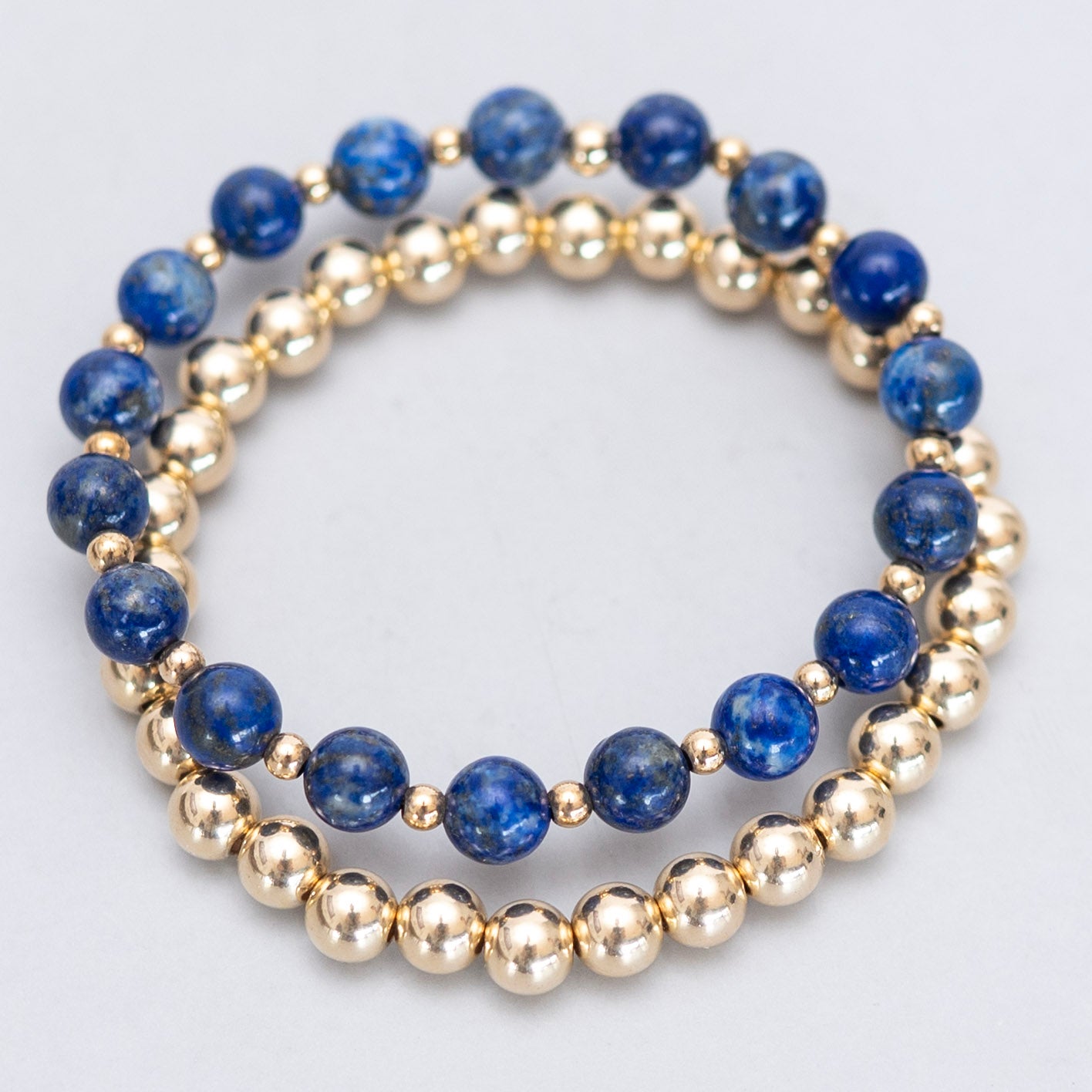 Lapis & Beaded Lux Bracelet Set
