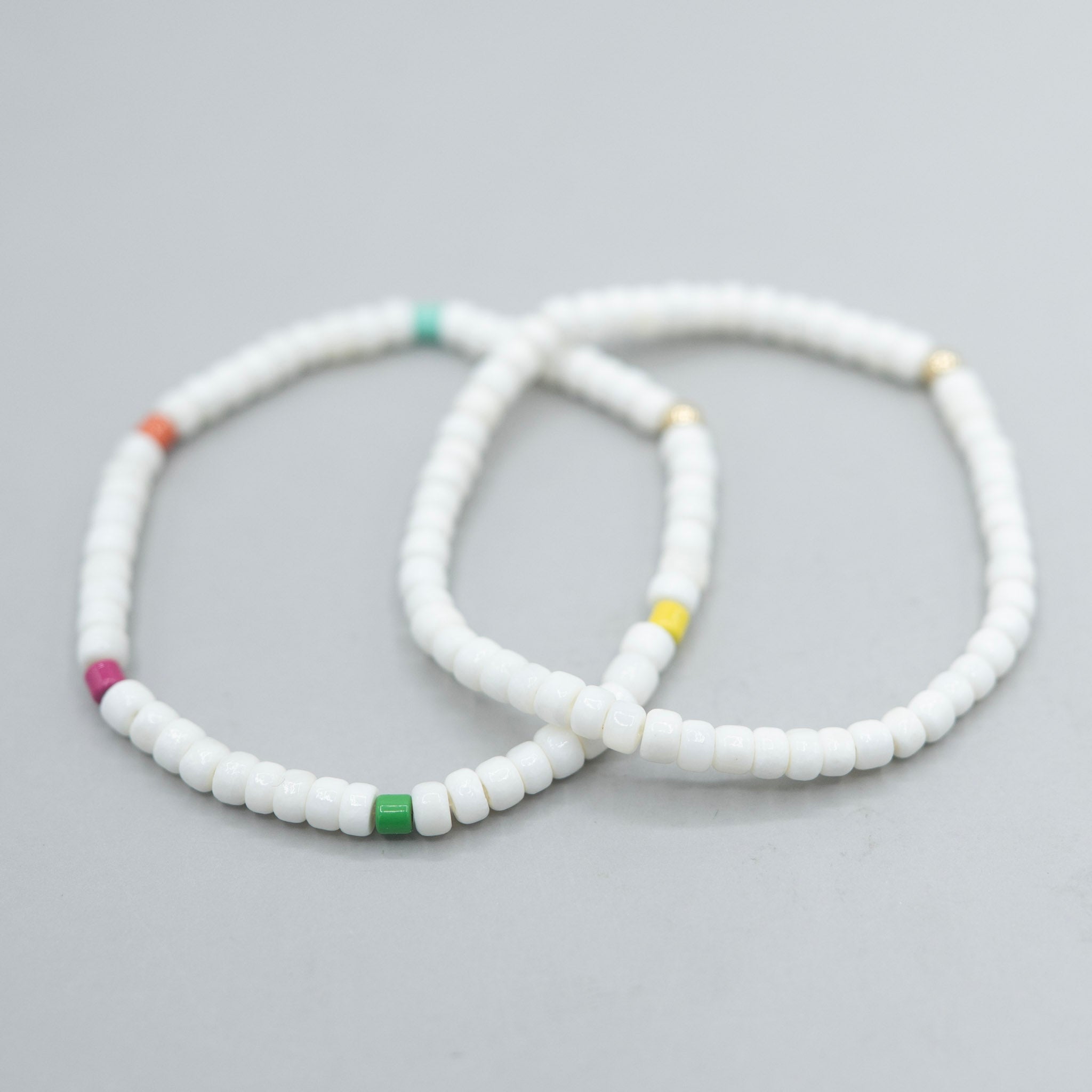 Shiny White Shell Bead Bracelet - Jewel Ya