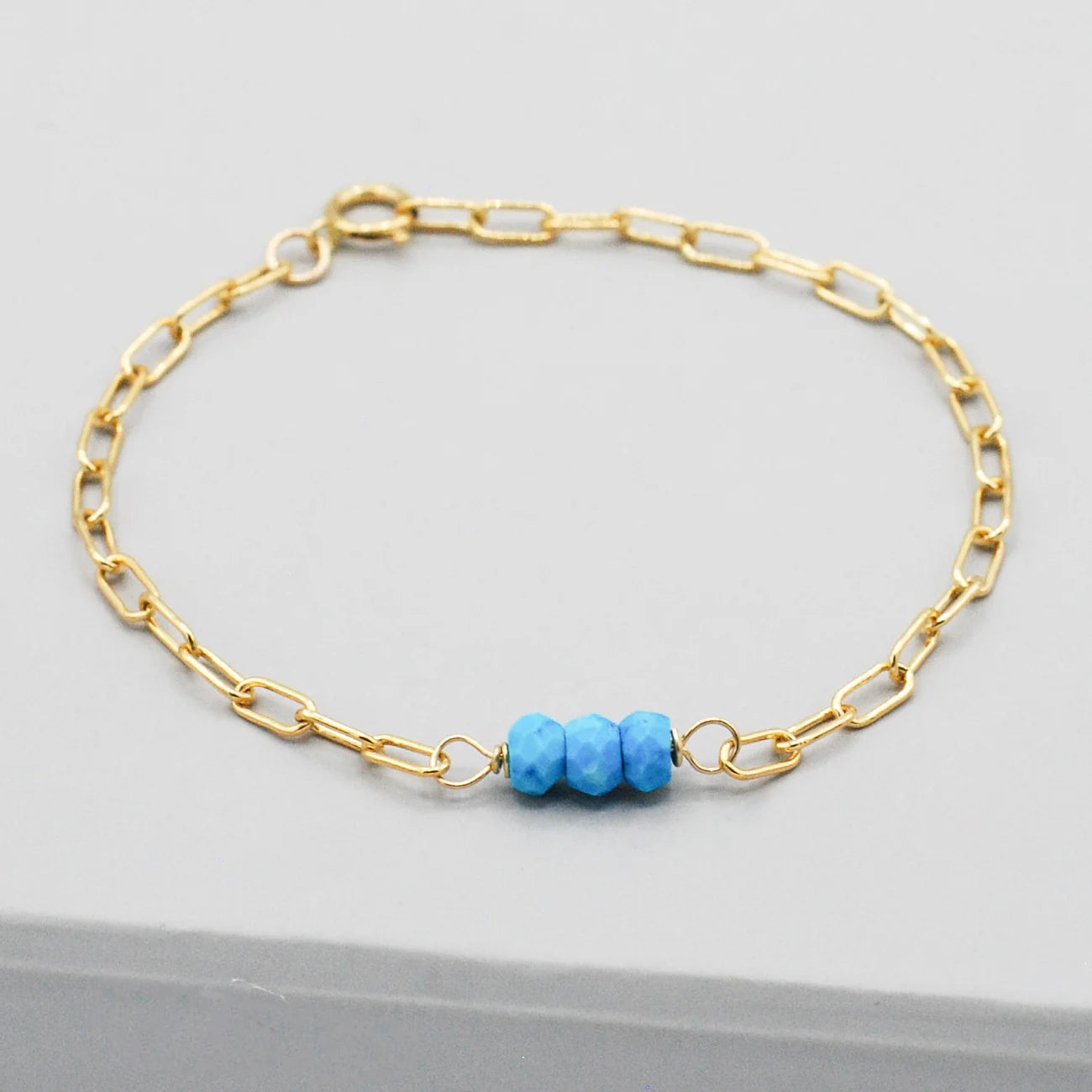 Birthstone Paper Clip Chain Bracelet