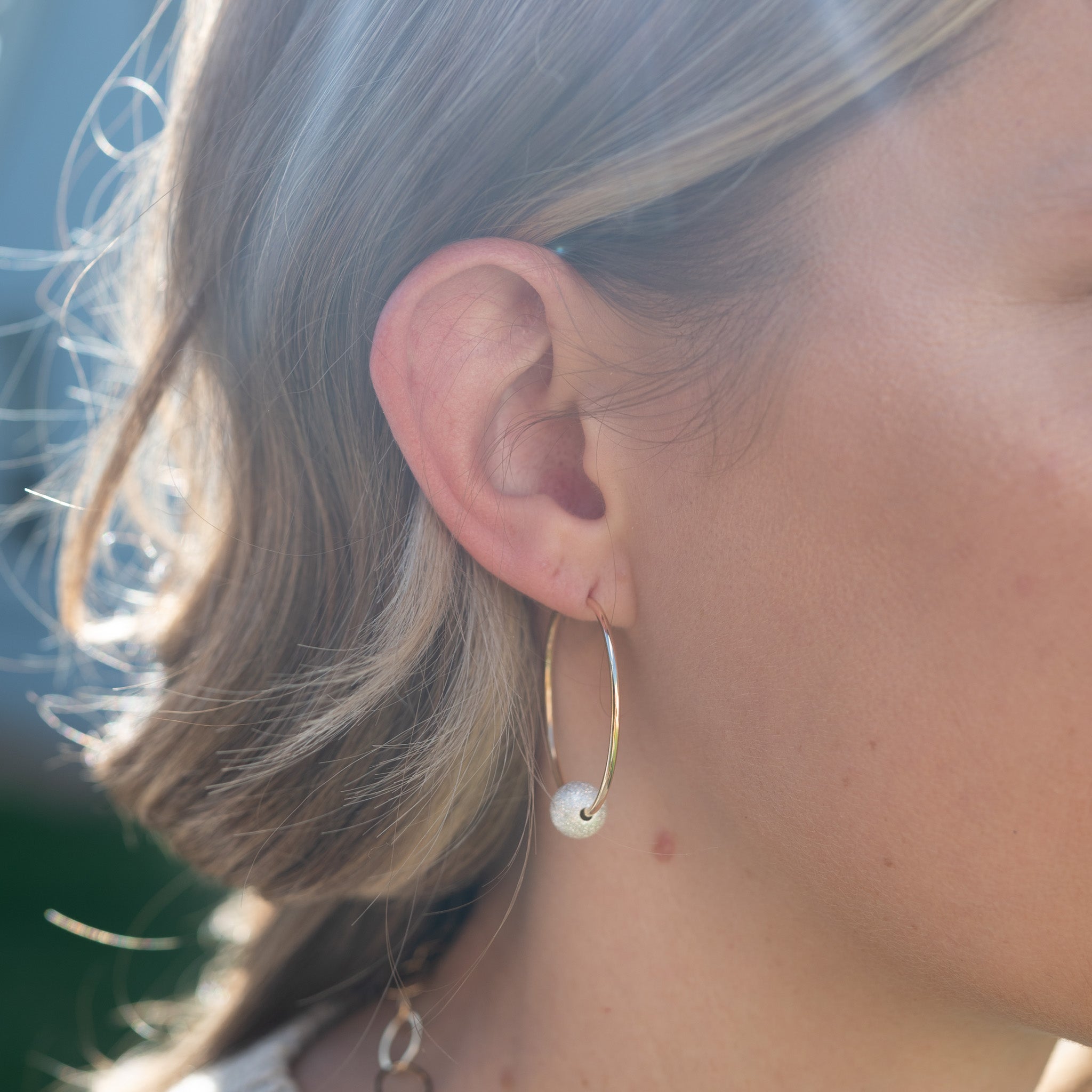 Holographic Solid Semi Circular Hoop Earrings – www.pipabella.com