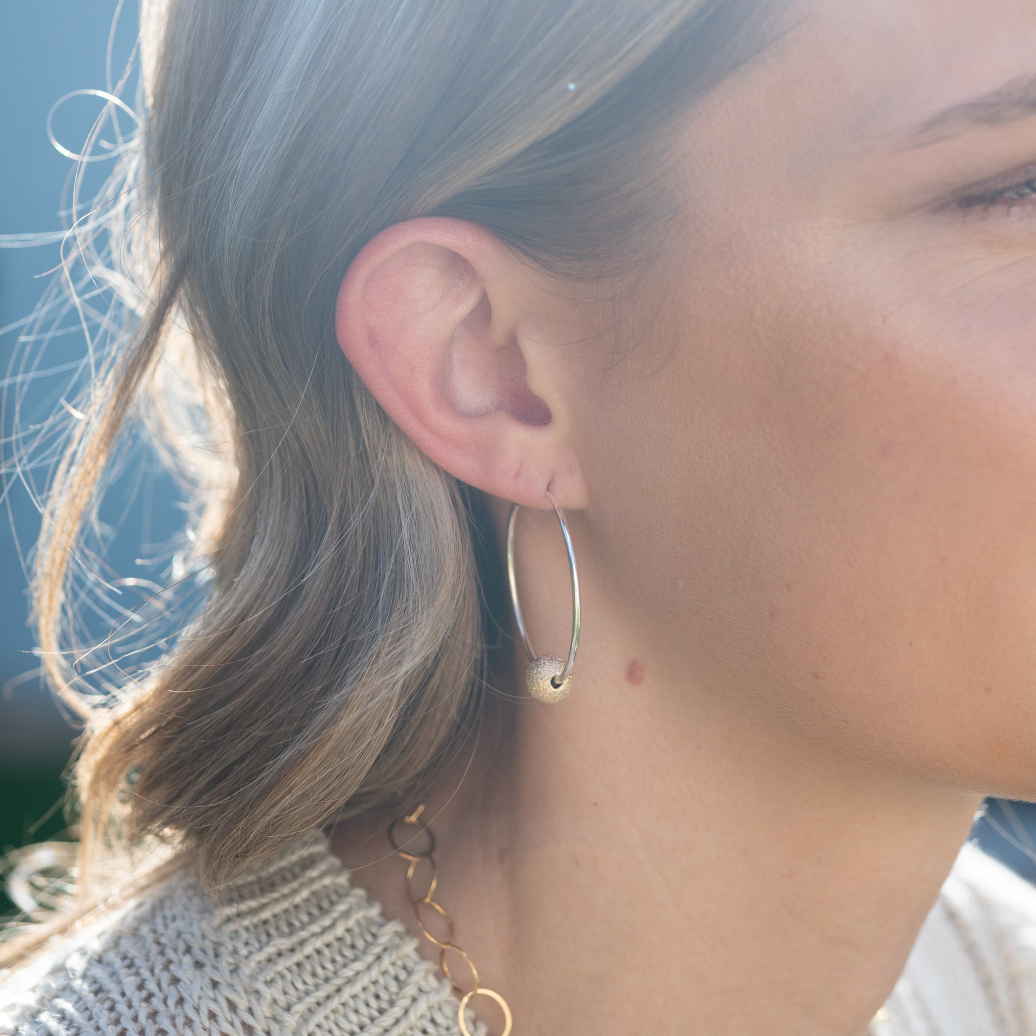 Balsamroot Jewlery - 14K Gold Large Hoop Earrings - Balsamroot Jewelry