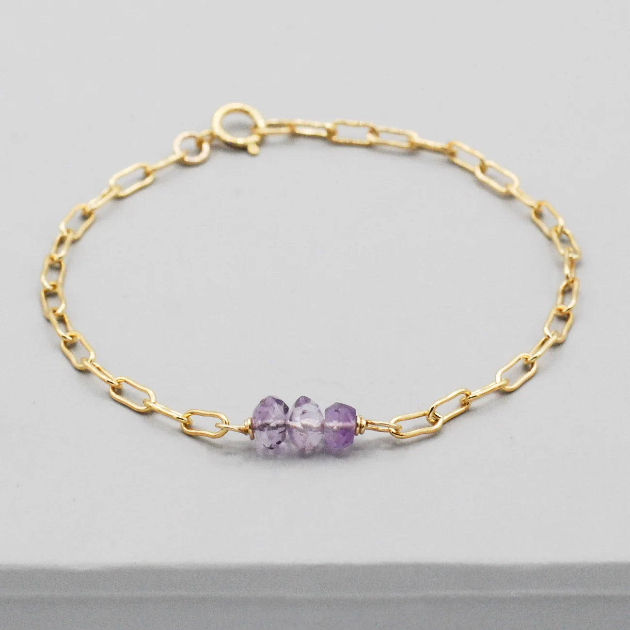 Birthstone Paper Clip Chain Bracelet