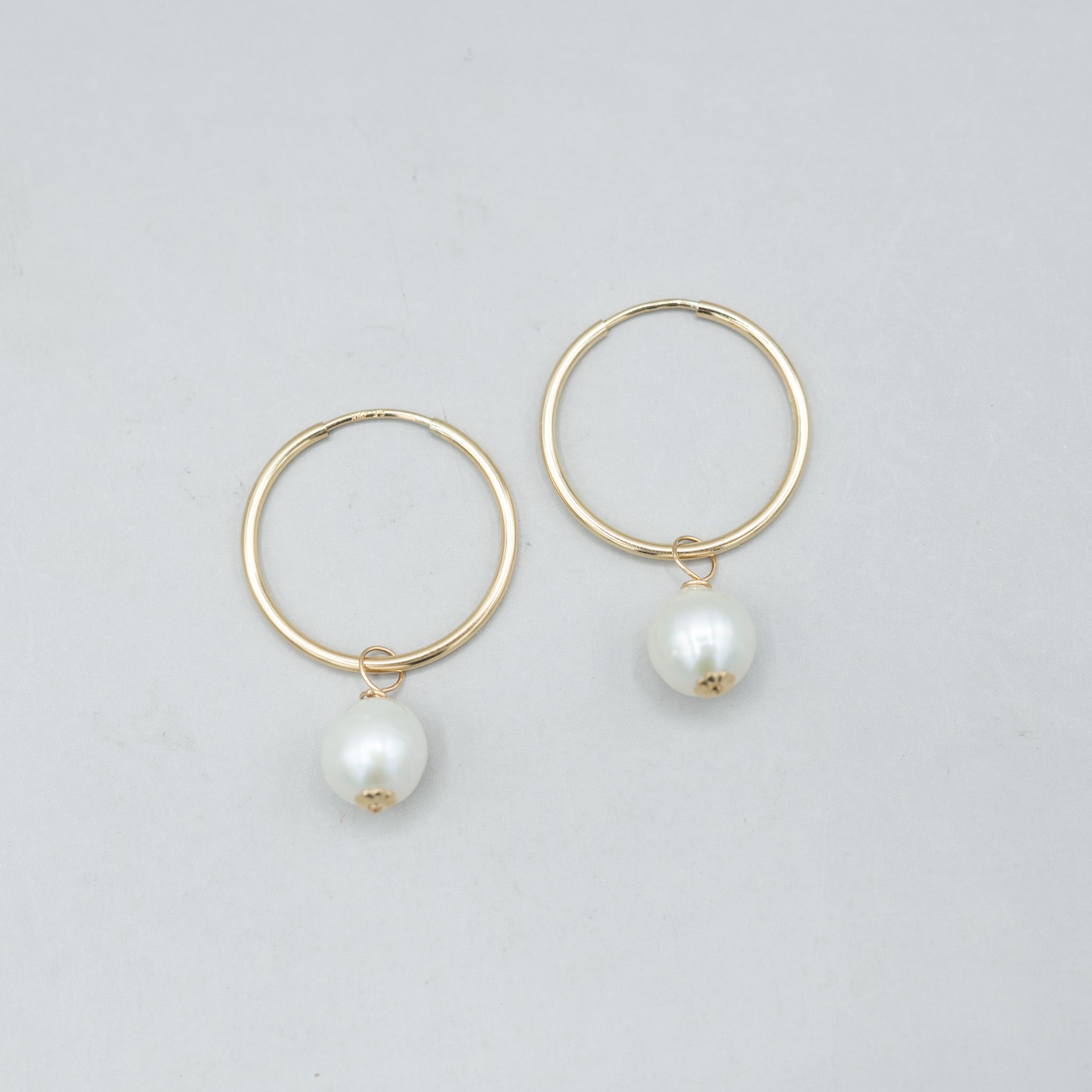 Freshwater Pearl Hoop Drops