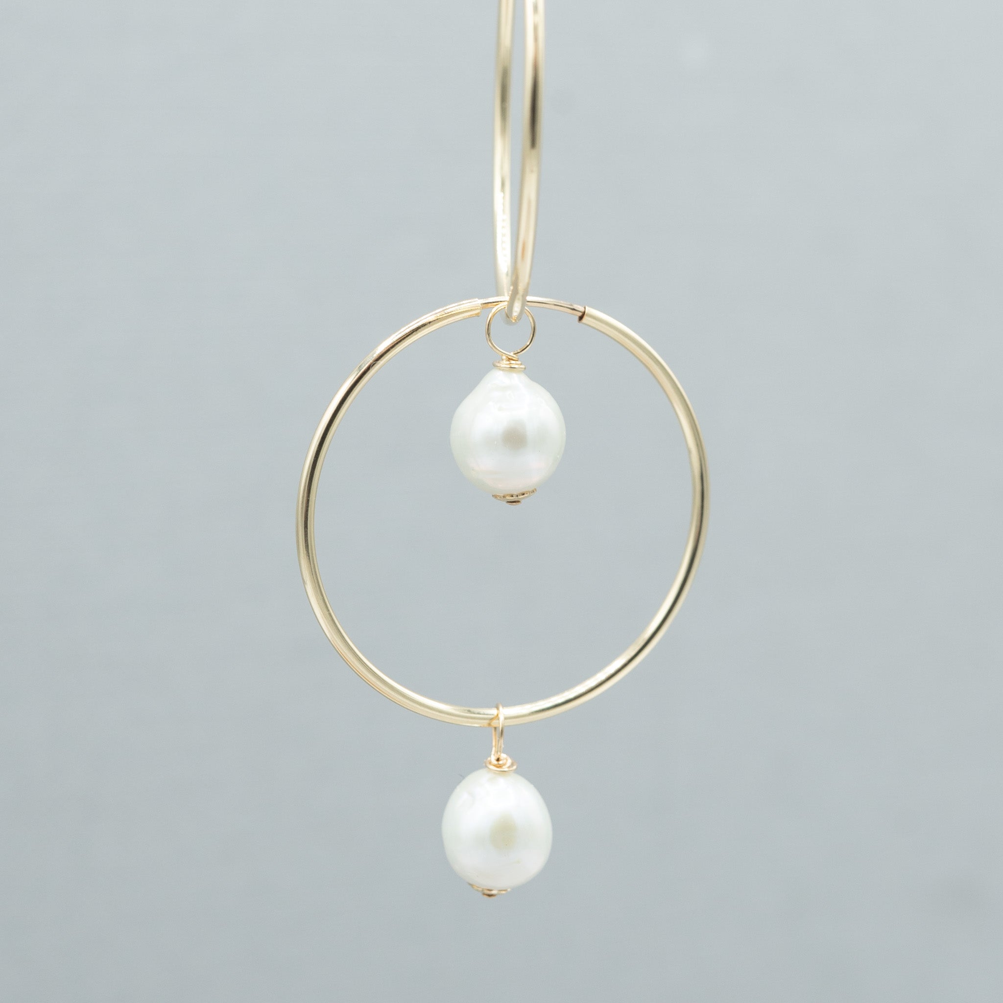 Freshwater Pearl Hoop Drops