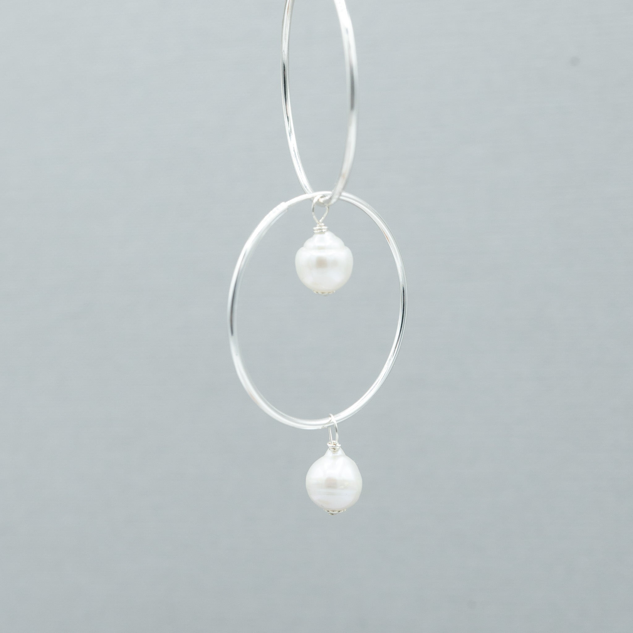 Freshwater Pearl Hoop Drops