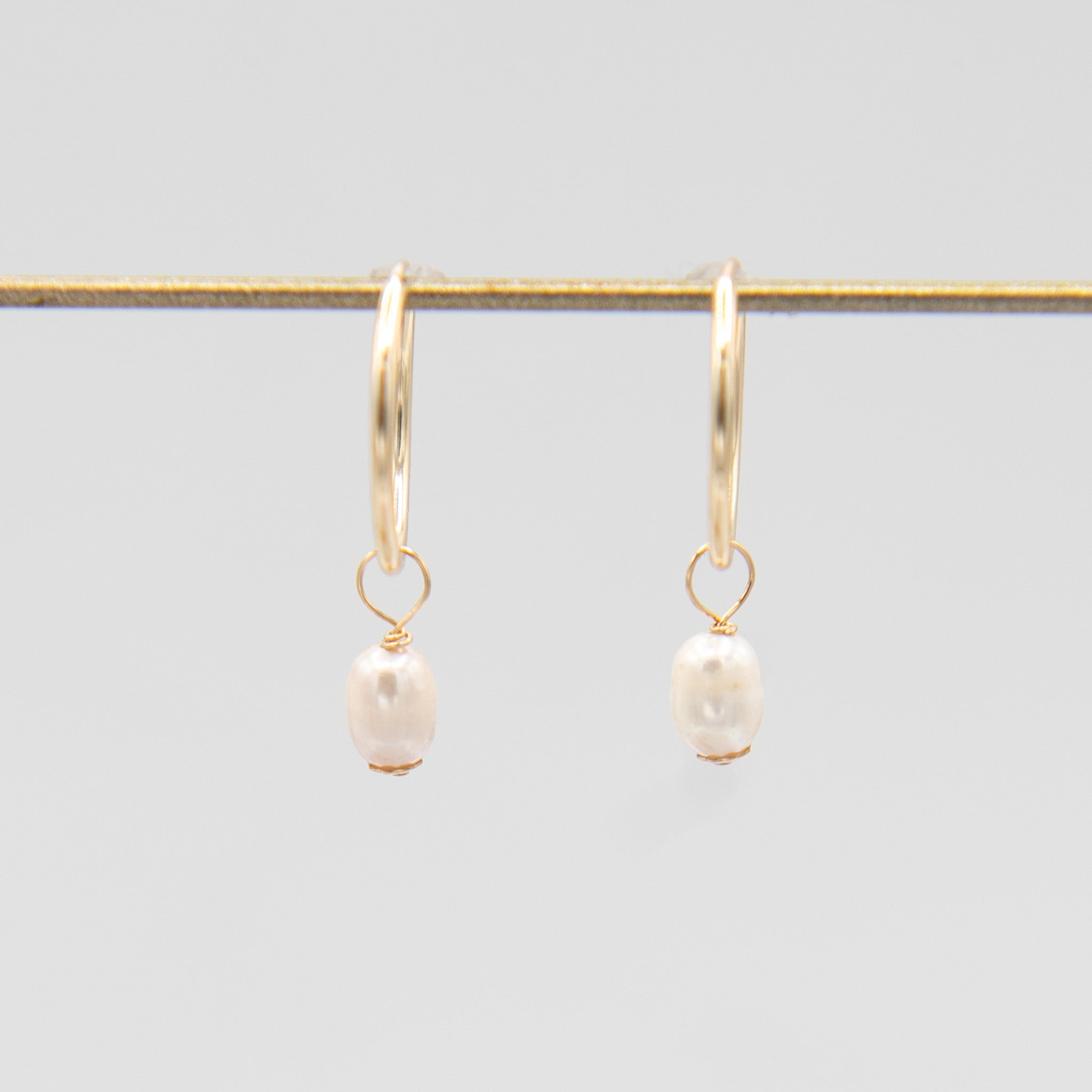 Freshwater Pearl Oval Hoop Drops