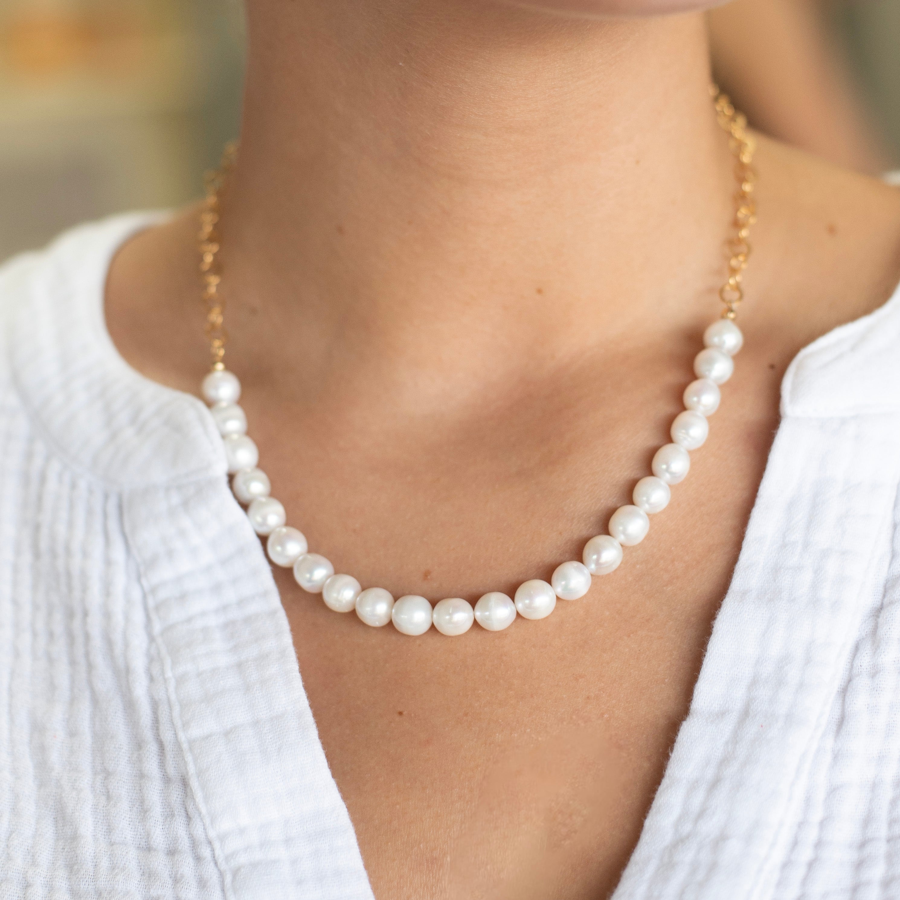 Freshwater Pearls Paired with 14K Gold Filled Necklace