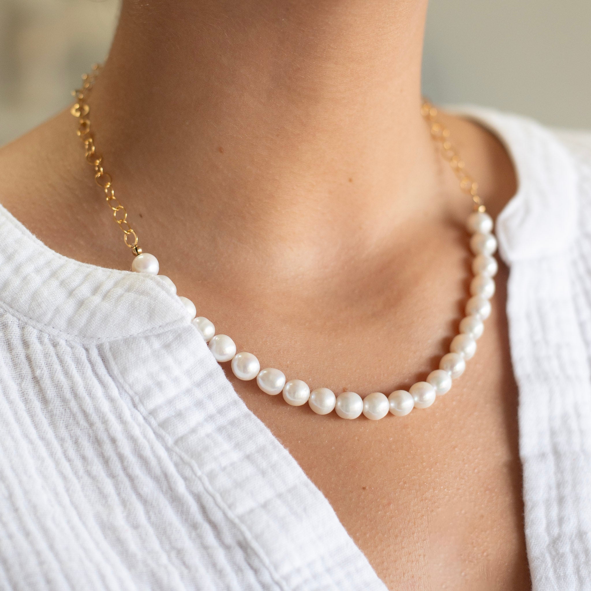 Freshwater Pearls Paired with 14K Gold Filled Necklace