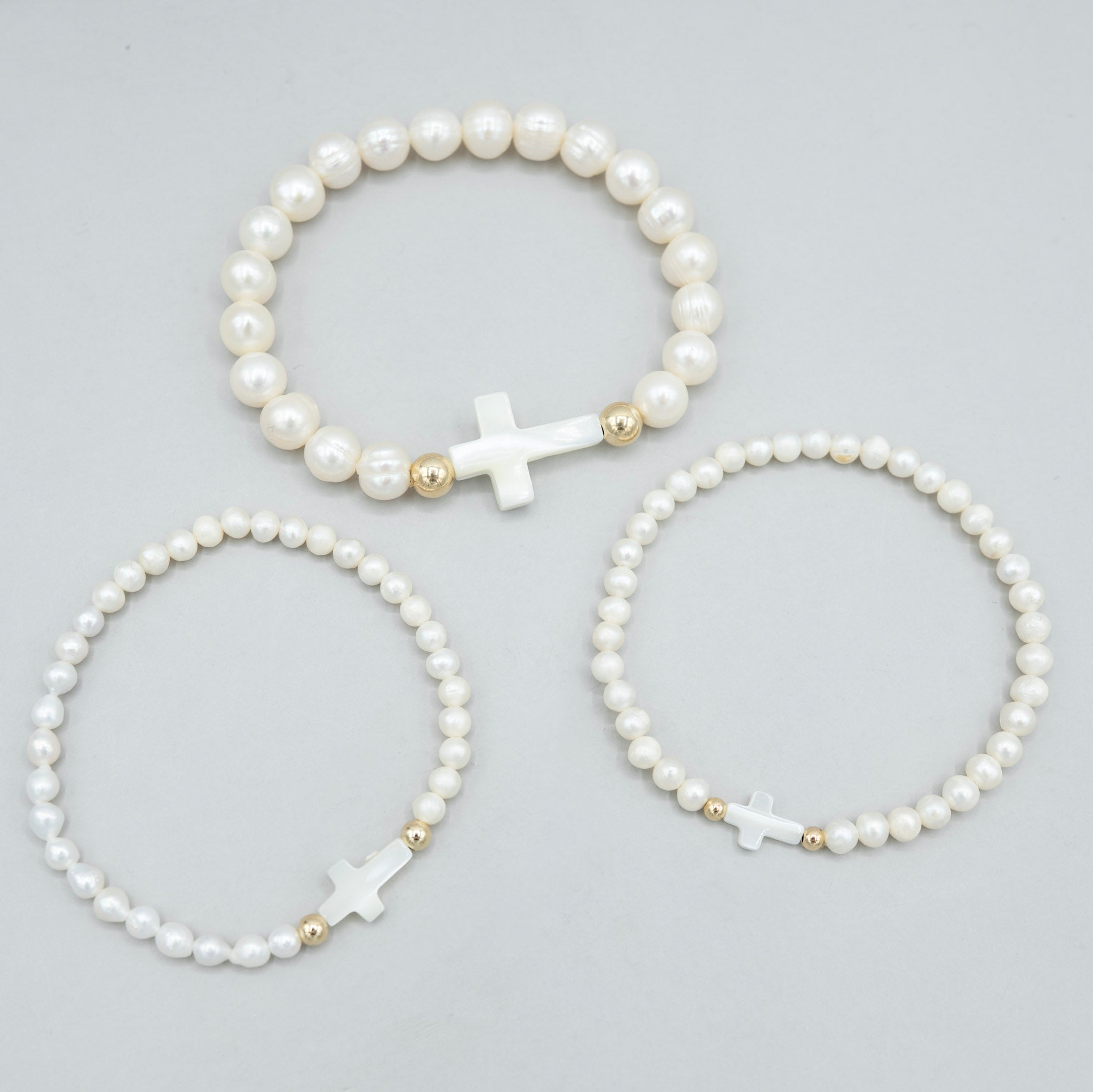 Freshwater Pearl Cross Bracelet