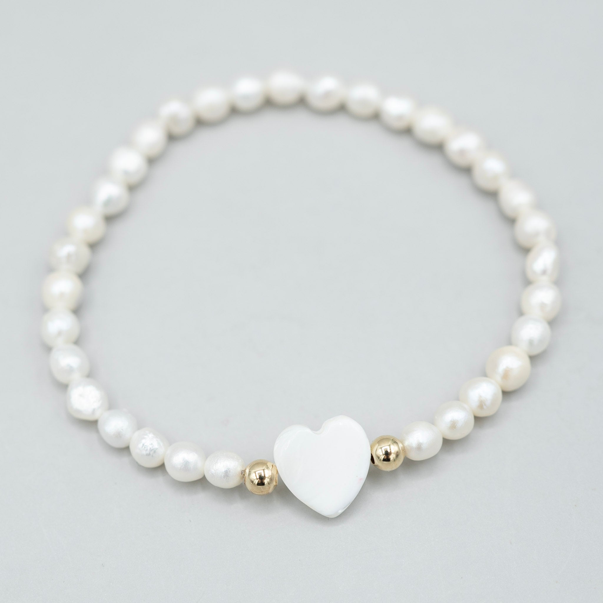 4mm Freshwater Pearl Heart Bracelet