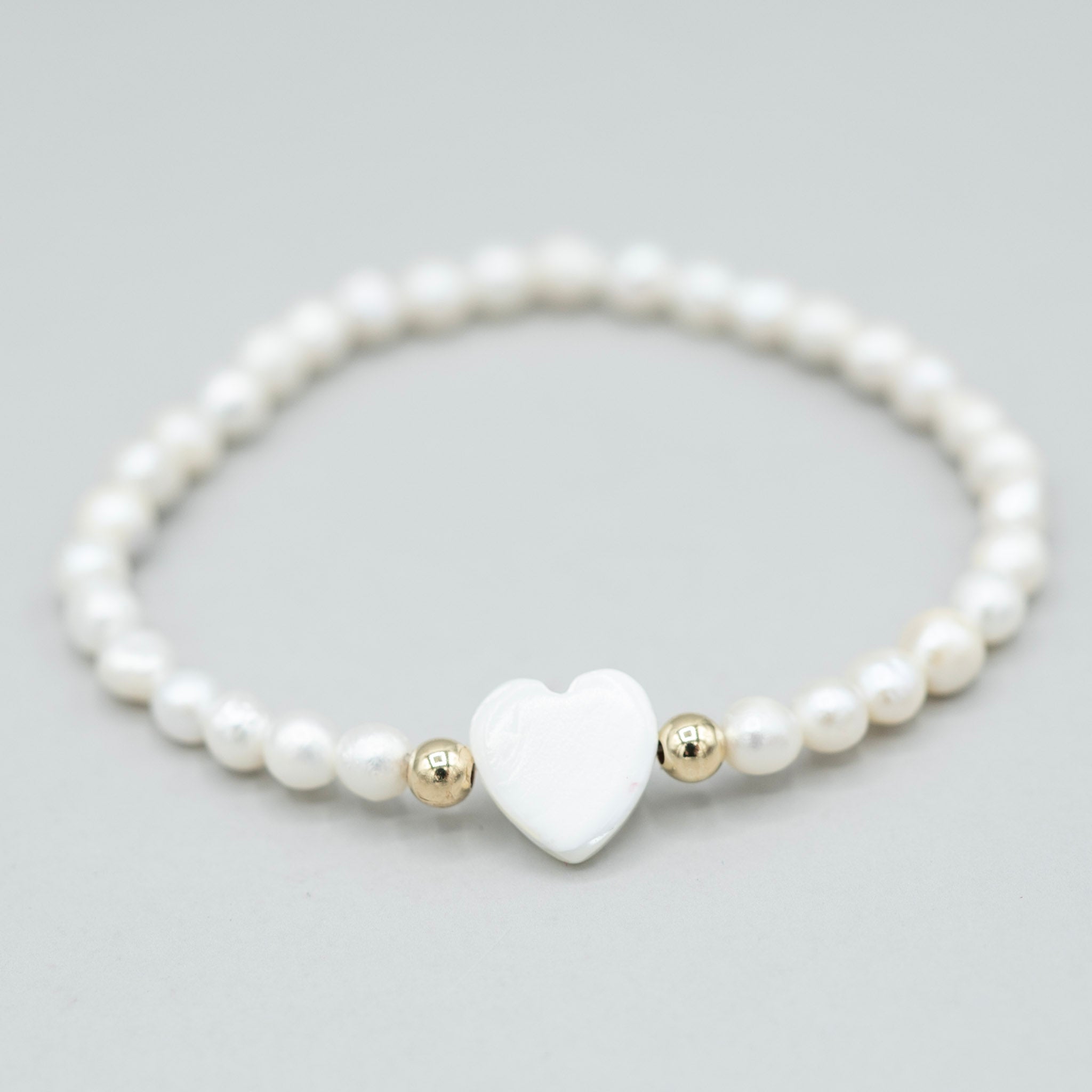 4mm Freshwater Pearl Heart Bracelet