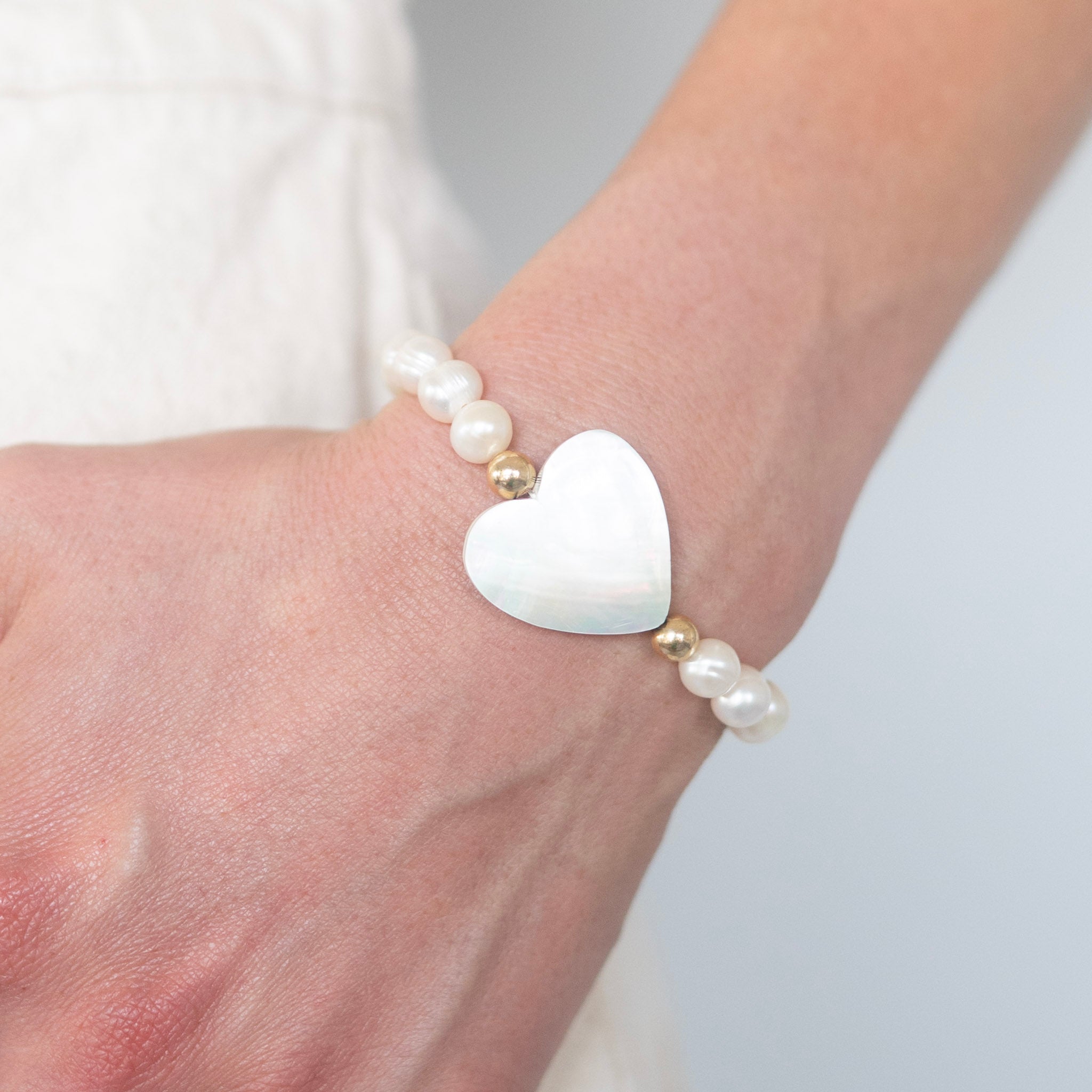 Freshwater Pearl Heart Bracelet