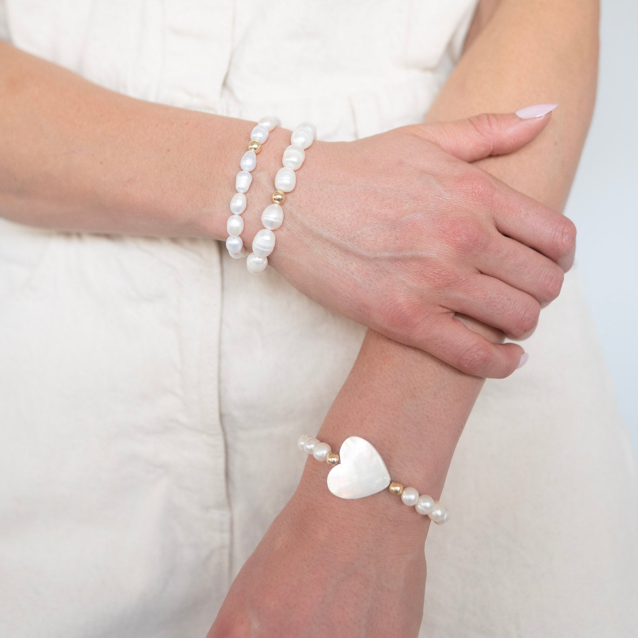 Freshwater Pearl Heart Bracelet