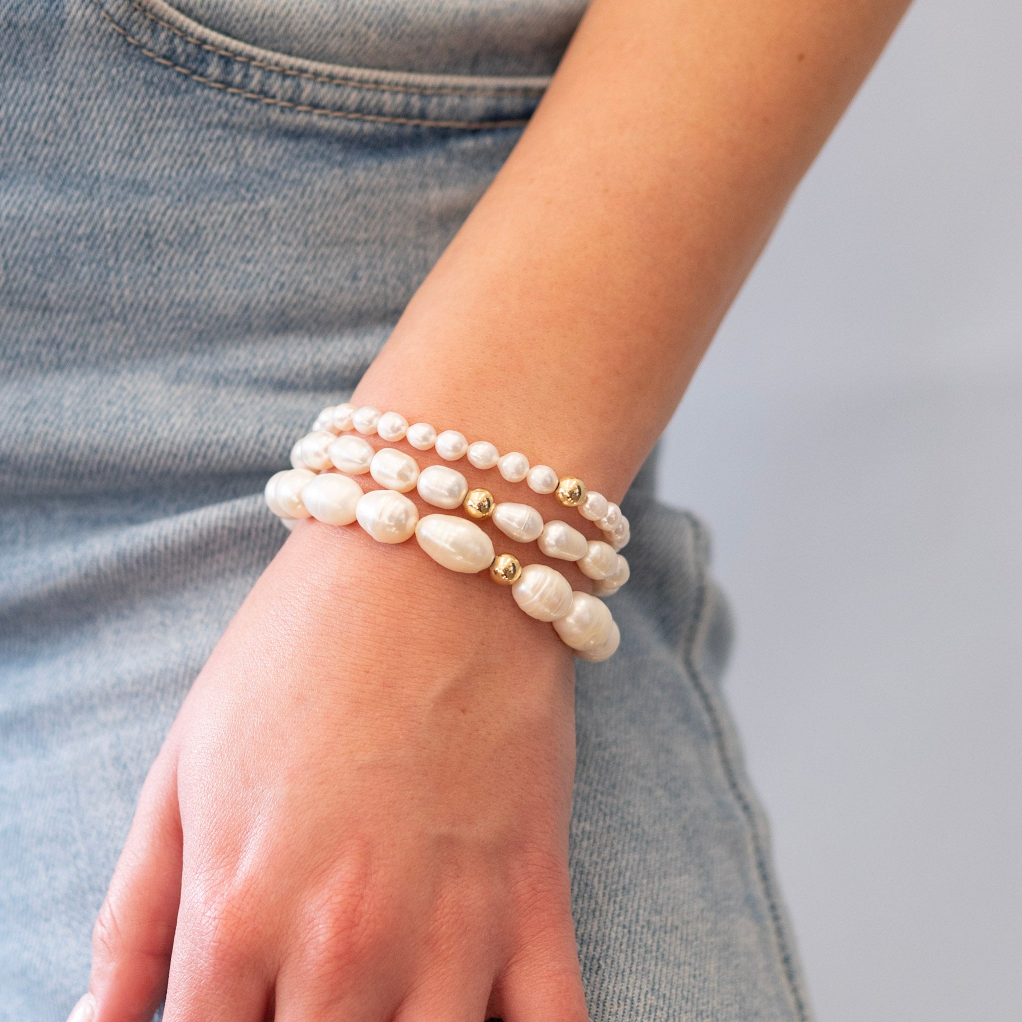 Freshwater Pearl Oval Beaded Bracelet