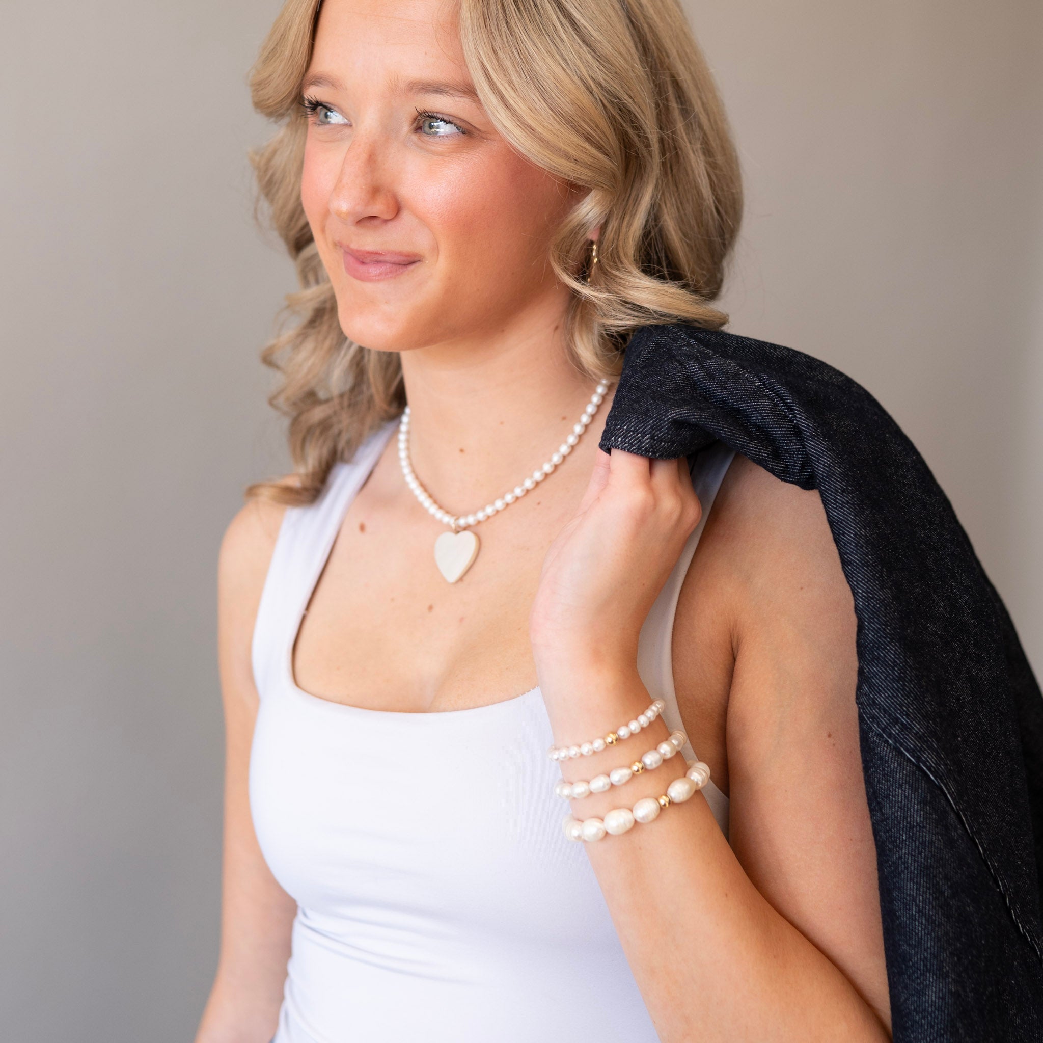 10mm Freshwater Pearl Oval Beaded Bracelet