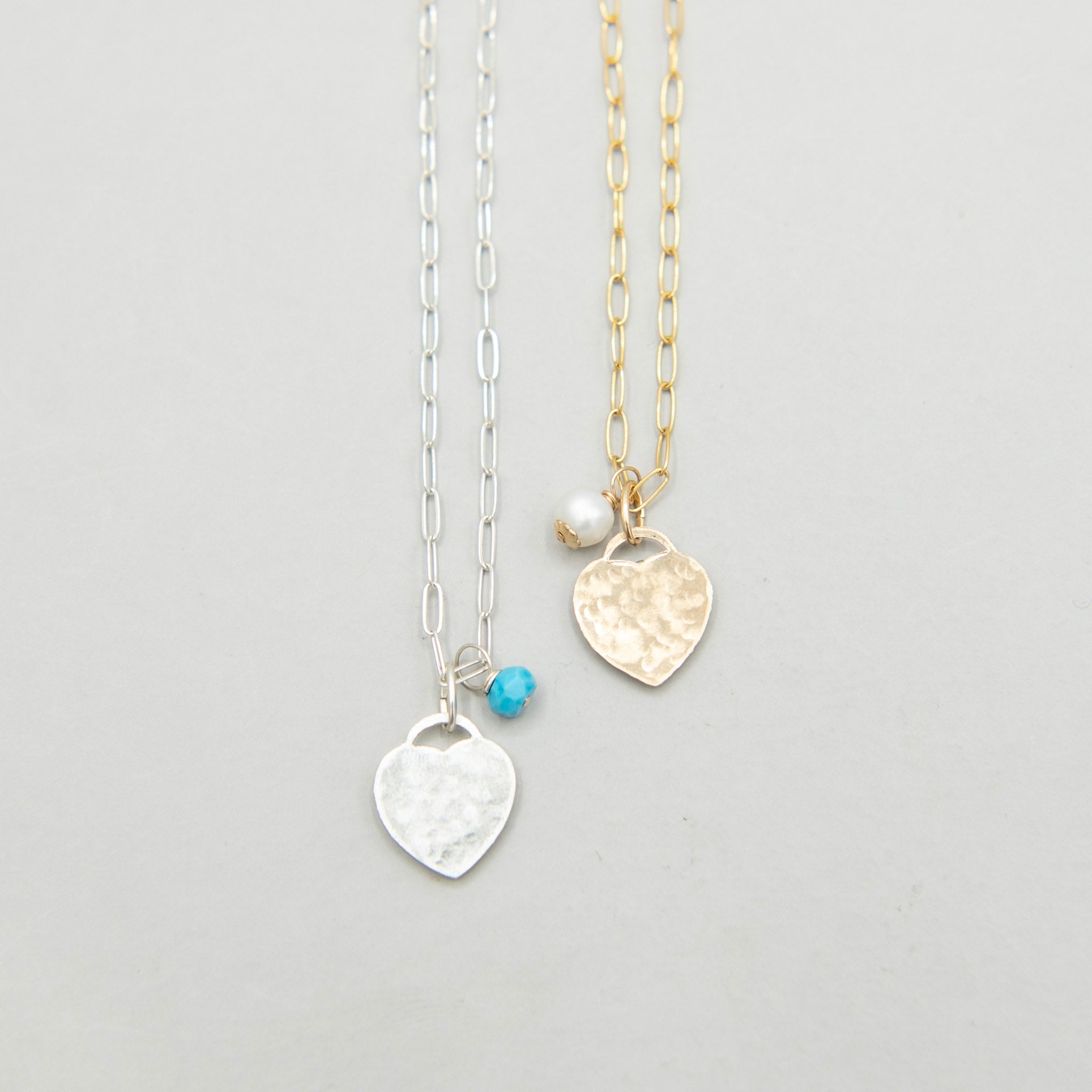 Heart Birthstone Charm Necklace Set