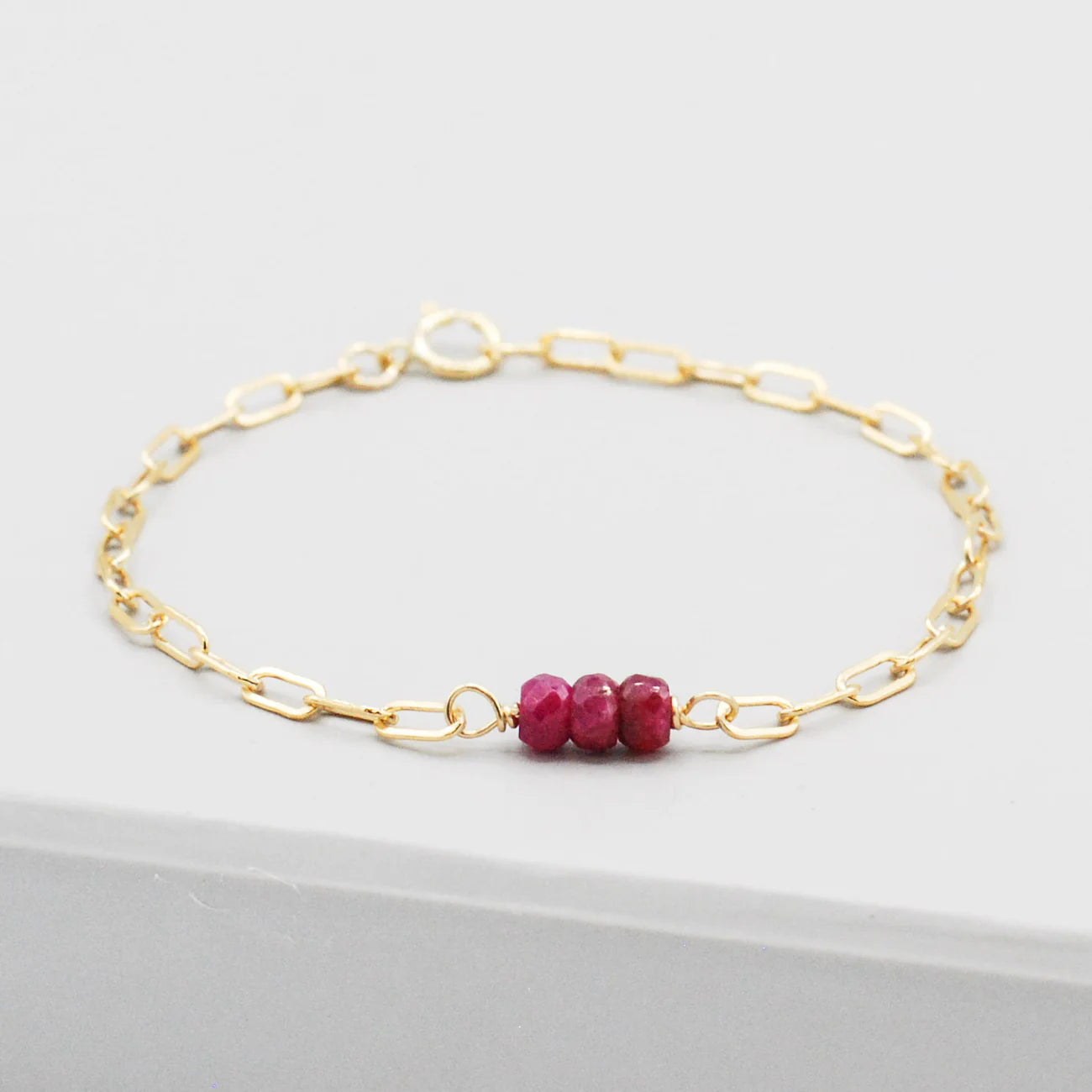 Birthstone Paper Clip Chain Bracelet