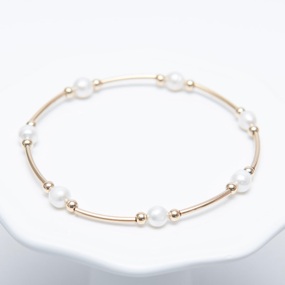 June Freshwater Pearl Beaded Lux Tube Bracelet - Jewel Ya