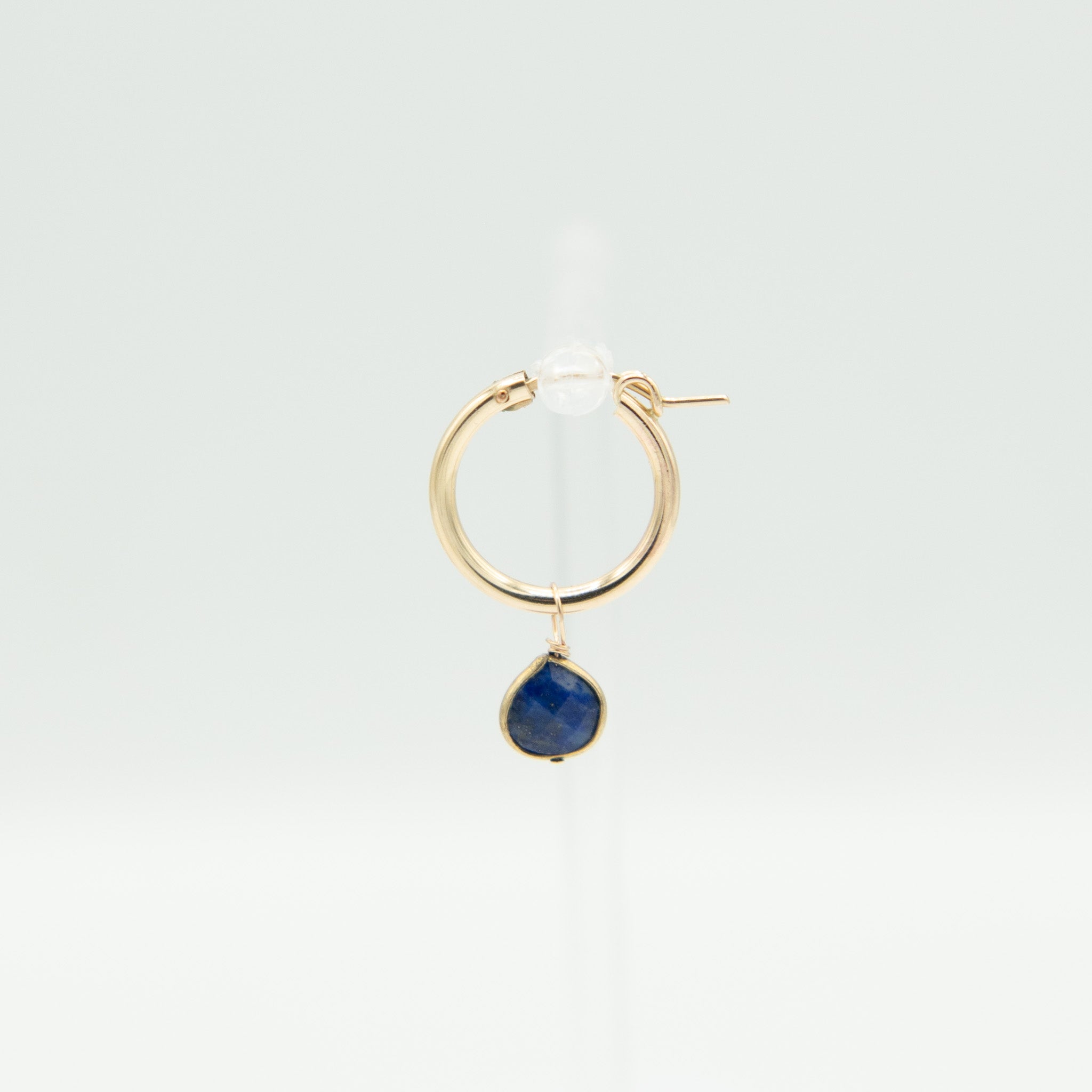 Lapis Teardrop Hoop Drops